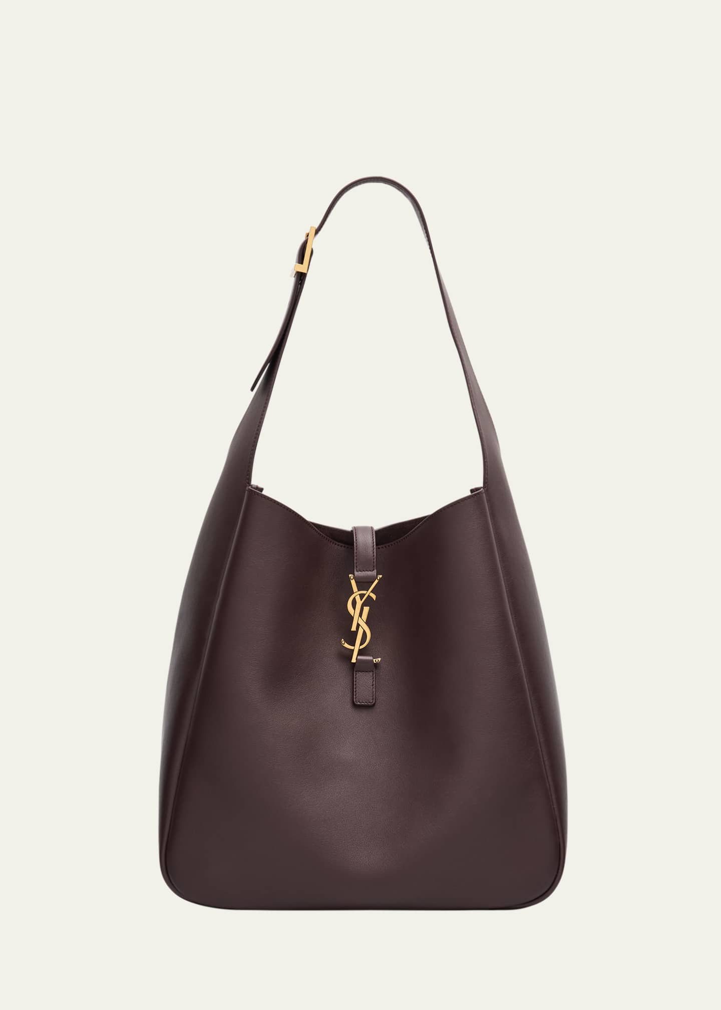 Saint Laurent Le 5A7 Large YSL Shoulder Hobo Bag in Smooth Leather Image 1 of 5