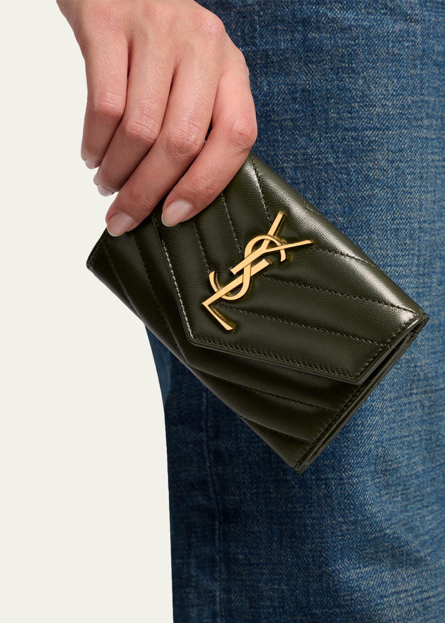 Saint Laurent YSL Monogram Small Flap Wallet in Smooth Leather