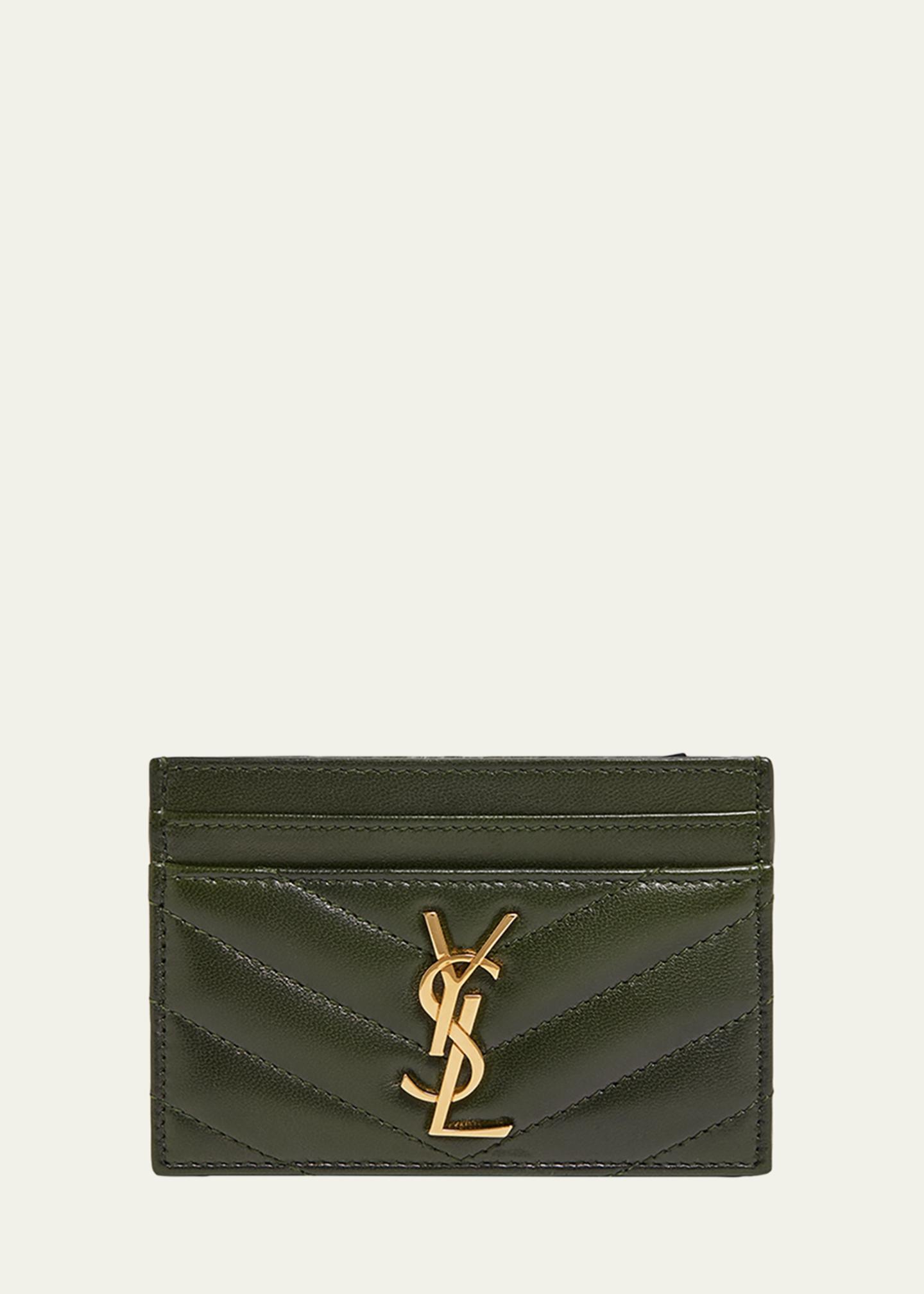 Saint Laurent Cassandre YSL Monogram Card Case in Quilted Smooth ...