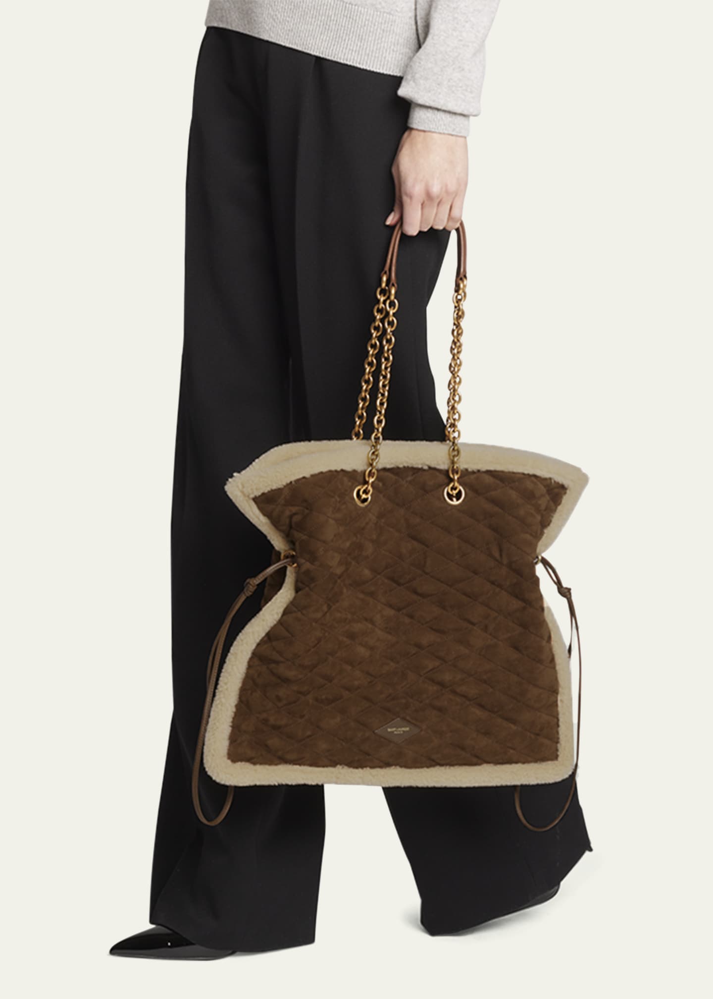 Shearling handbag deals