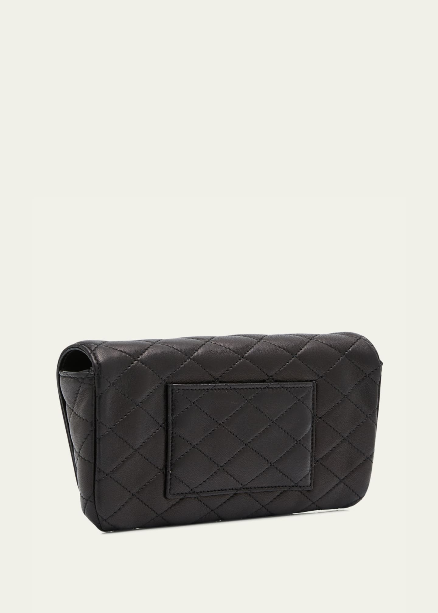 Gaby Phone Holder YSL Crossbody Bag in Quilted Smooth Leather