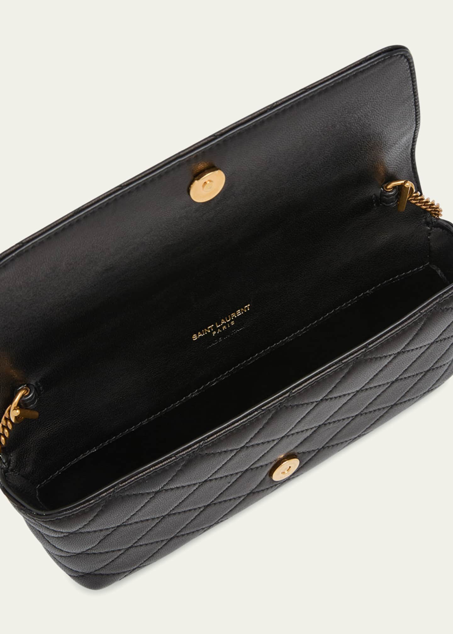 Gaby Phone Holder YSL Crossbody Bag in Quilted Smooth Leather