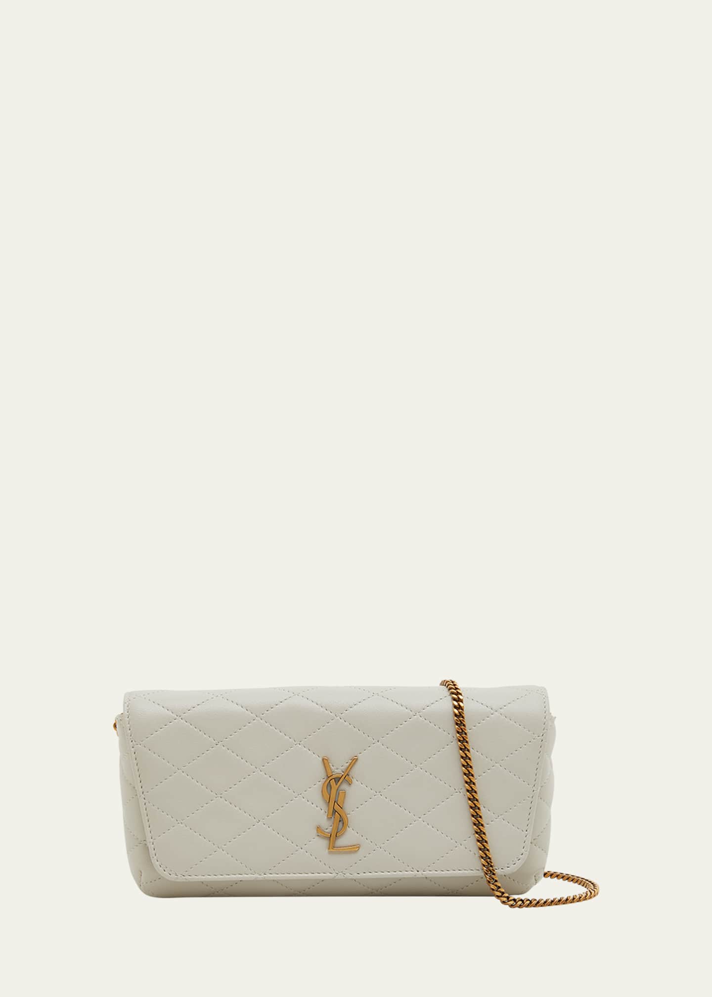 Saint Laurent Gaby Phone Holder YSL Crossbody Bag in Quilted Smooth Leather Image 1 of 5
