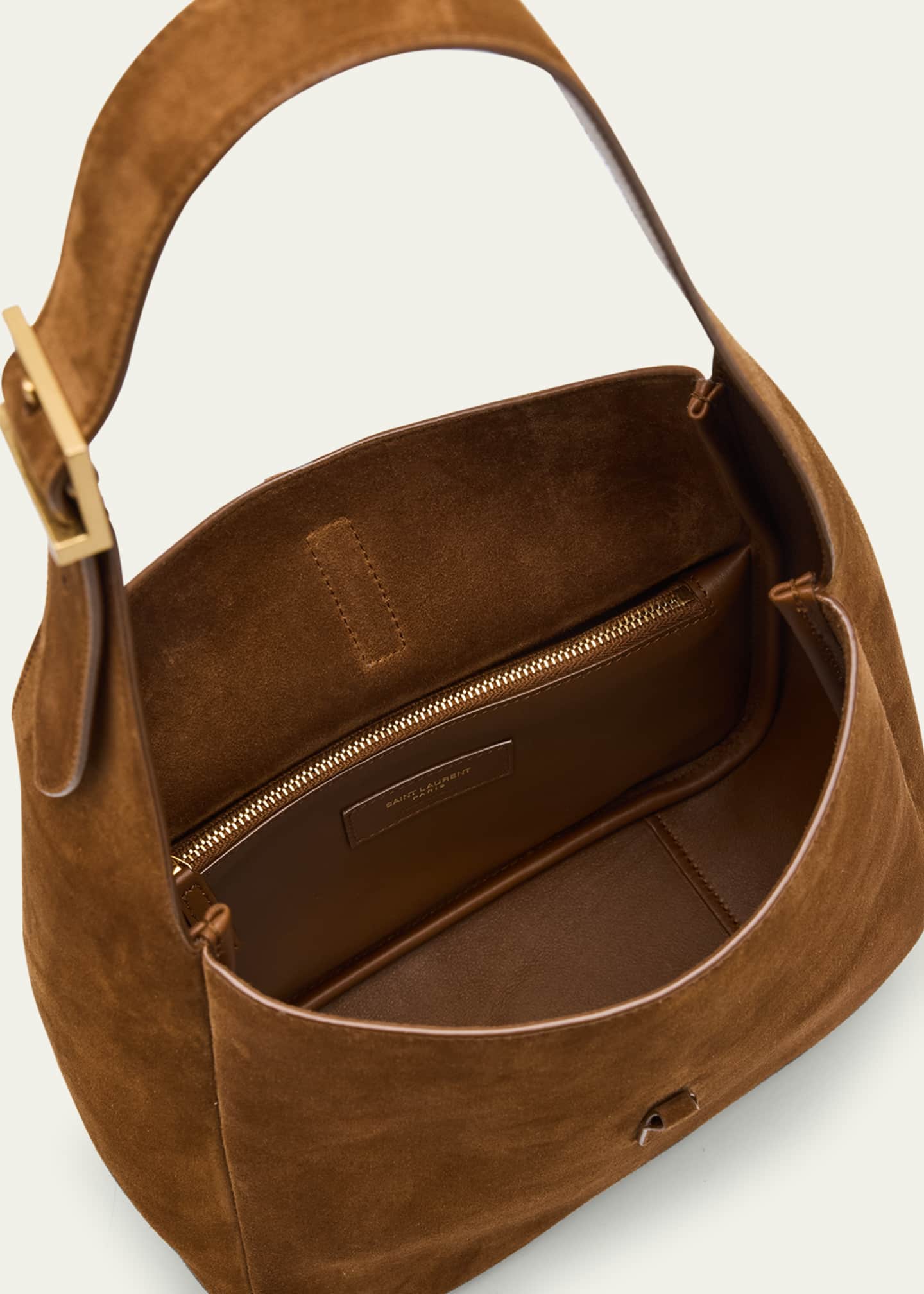 Saint Laurent Le 5 A 7 Small Suede Hobo Shoulder Bag Image 4 of 6
