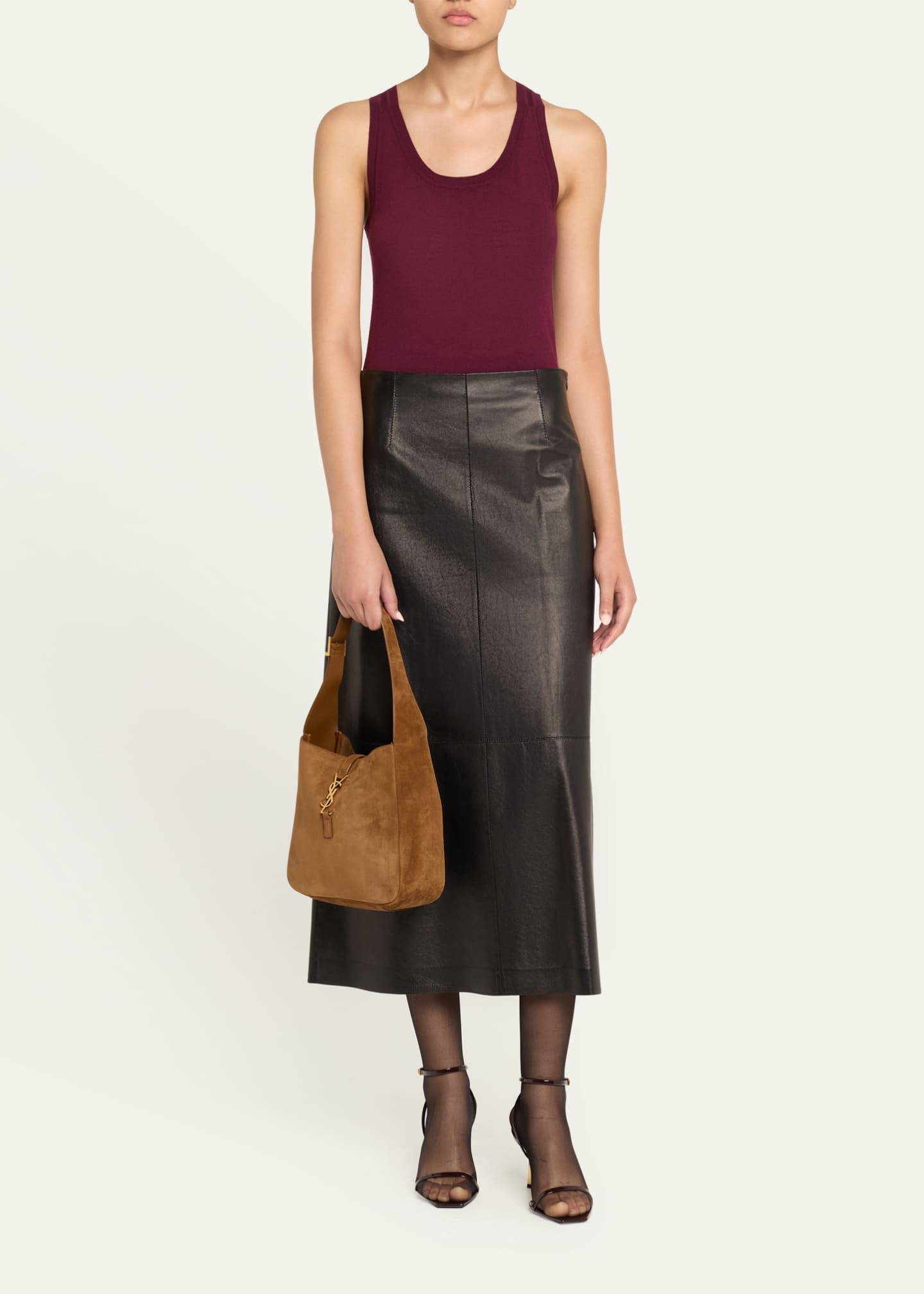 Saint Laurent Le 5 A 7 Small Suede Hobo Shoulder Bag Image 5 of 6
