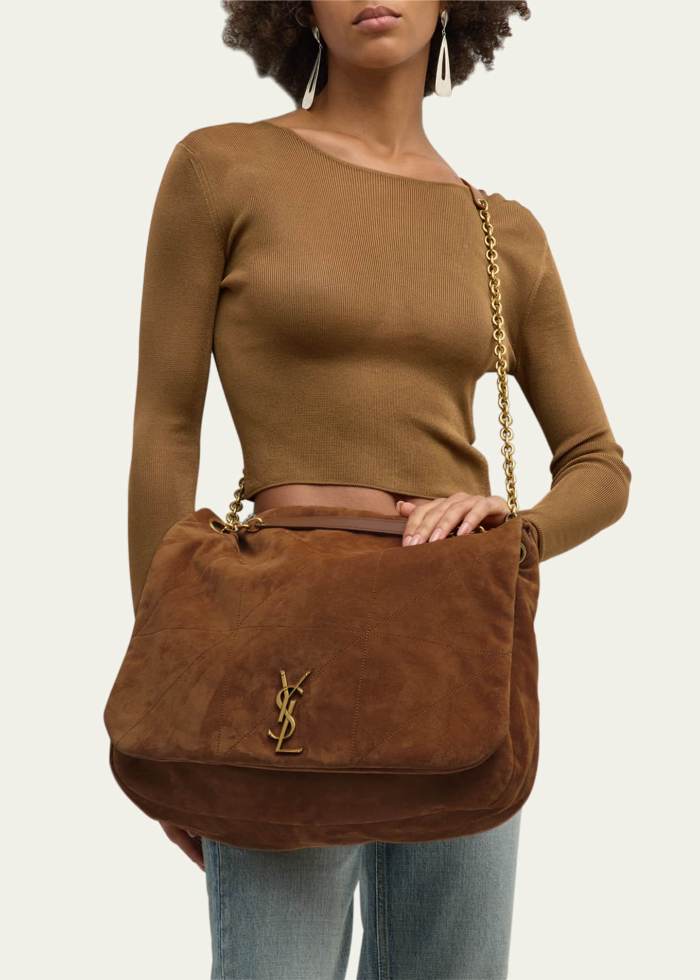 Saint laurent suede backpack cheap
