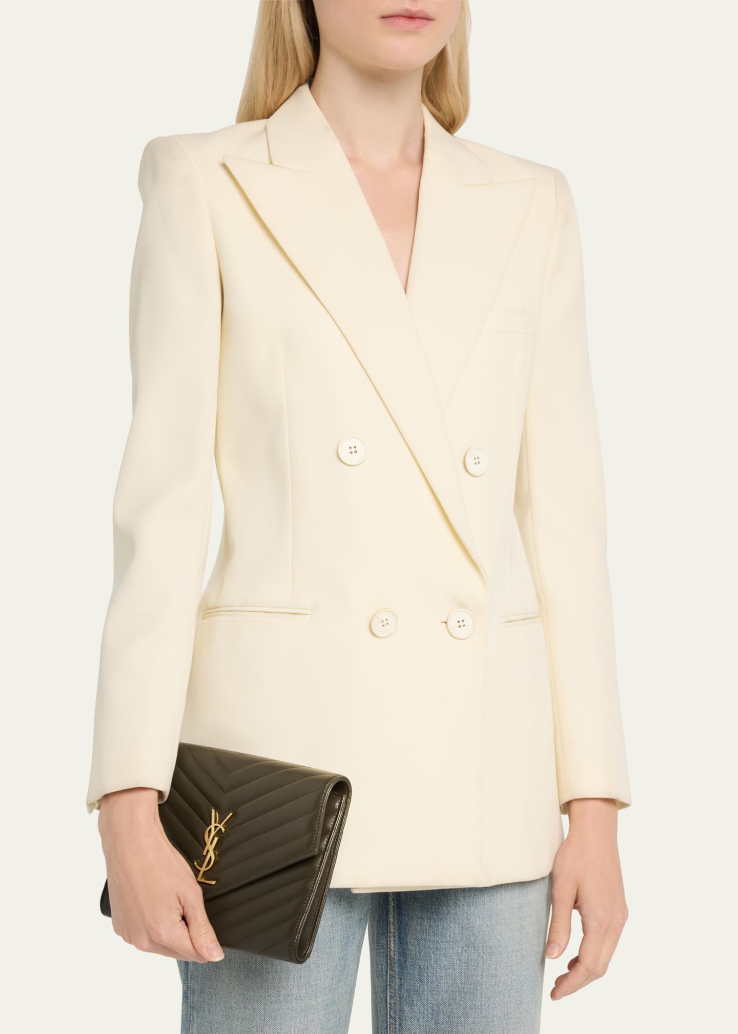 Ysl cream clutch bag hot sale