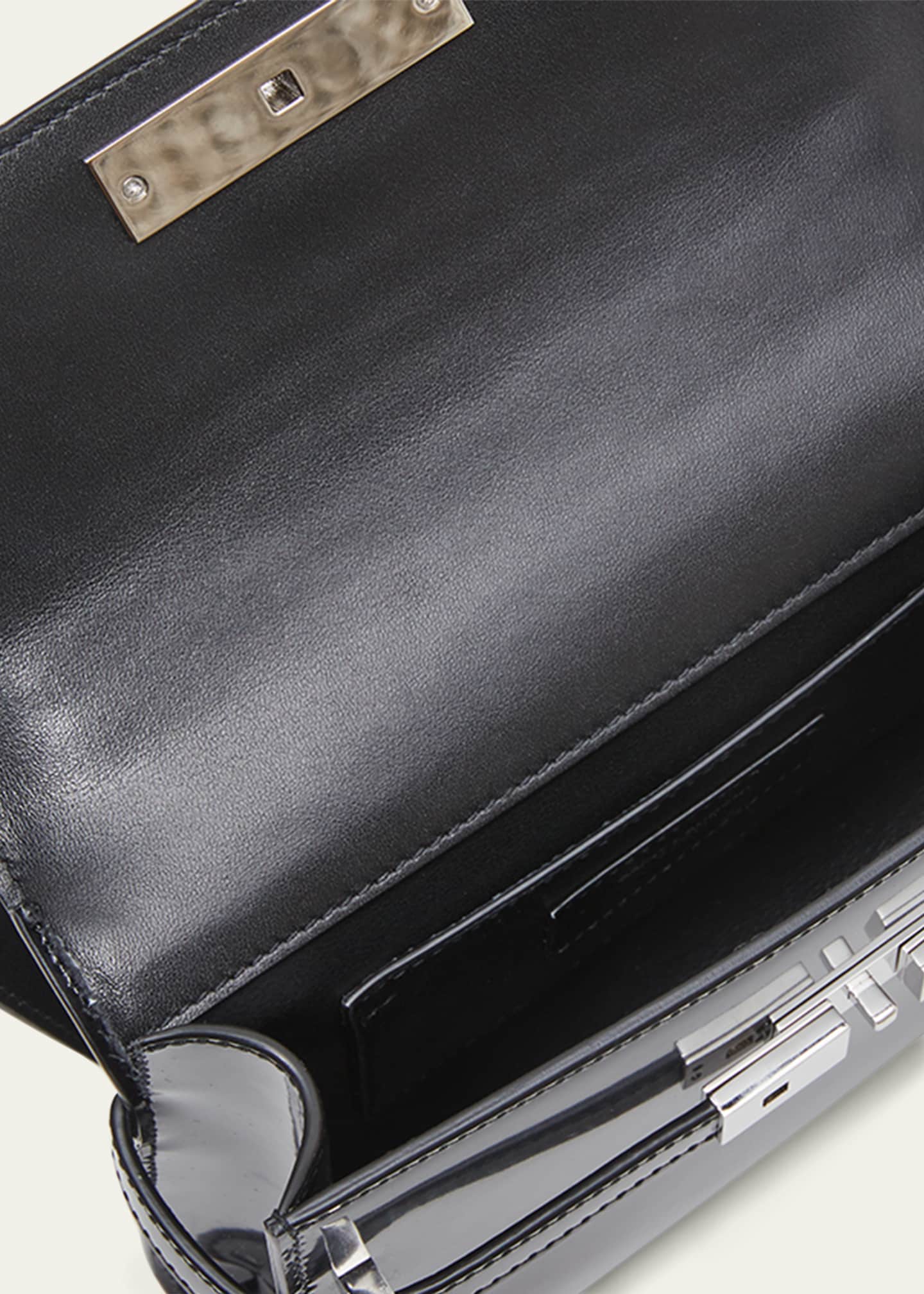 Manhattan mini crossbody bag in box saint laurent leather