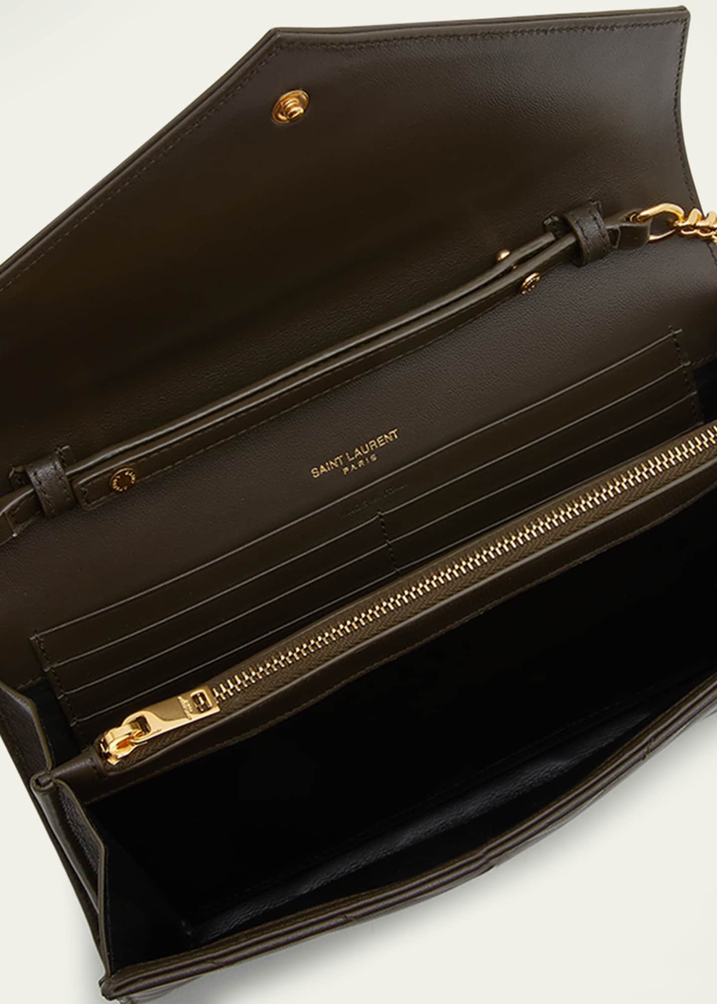 【関税＆送料込み】Saint Laurent Monogram Leather Wallet On Saint Laurent YSL Monogram Small Wallet on Chain in Grained
