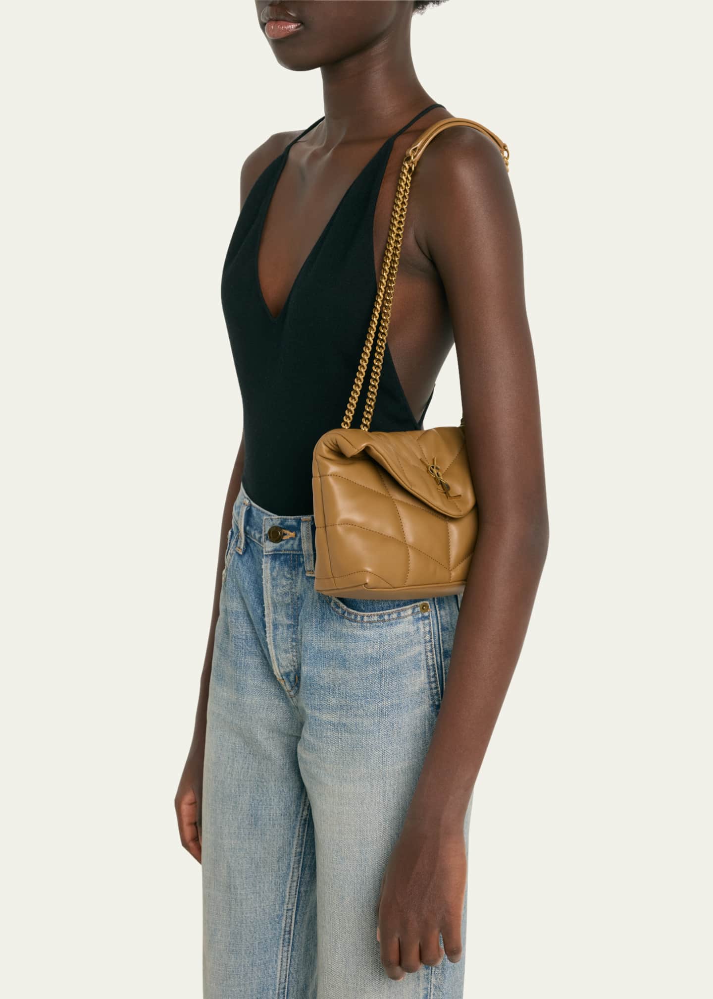 Saint Laurent Lou Puffer Toy YSL Shoulder Bag in Quilted Leather Image 2 of 6