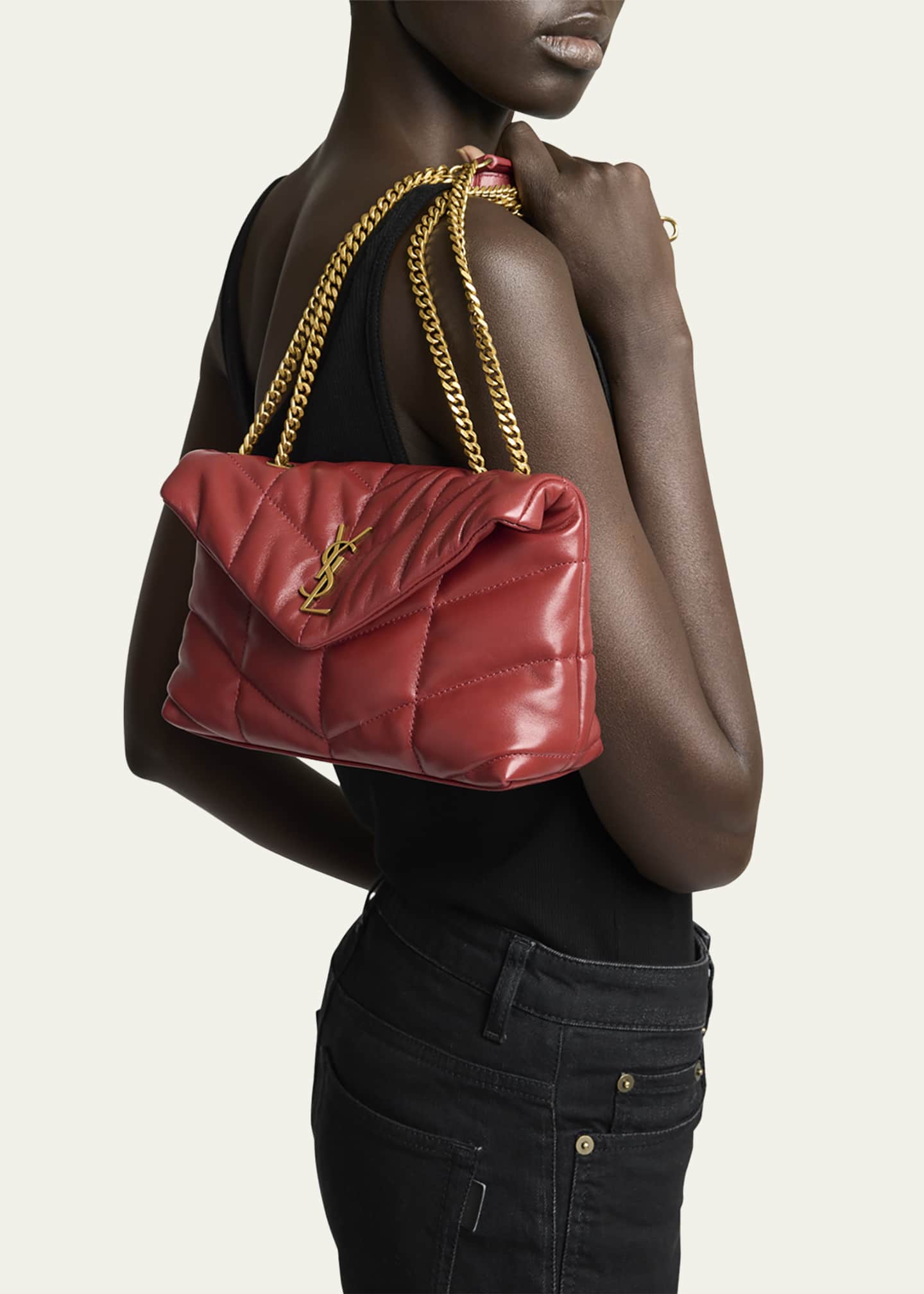 Saint Laurent Lou Puffer Toy YSL Shoulder Bag in Quilted Leather Image 2 of 6