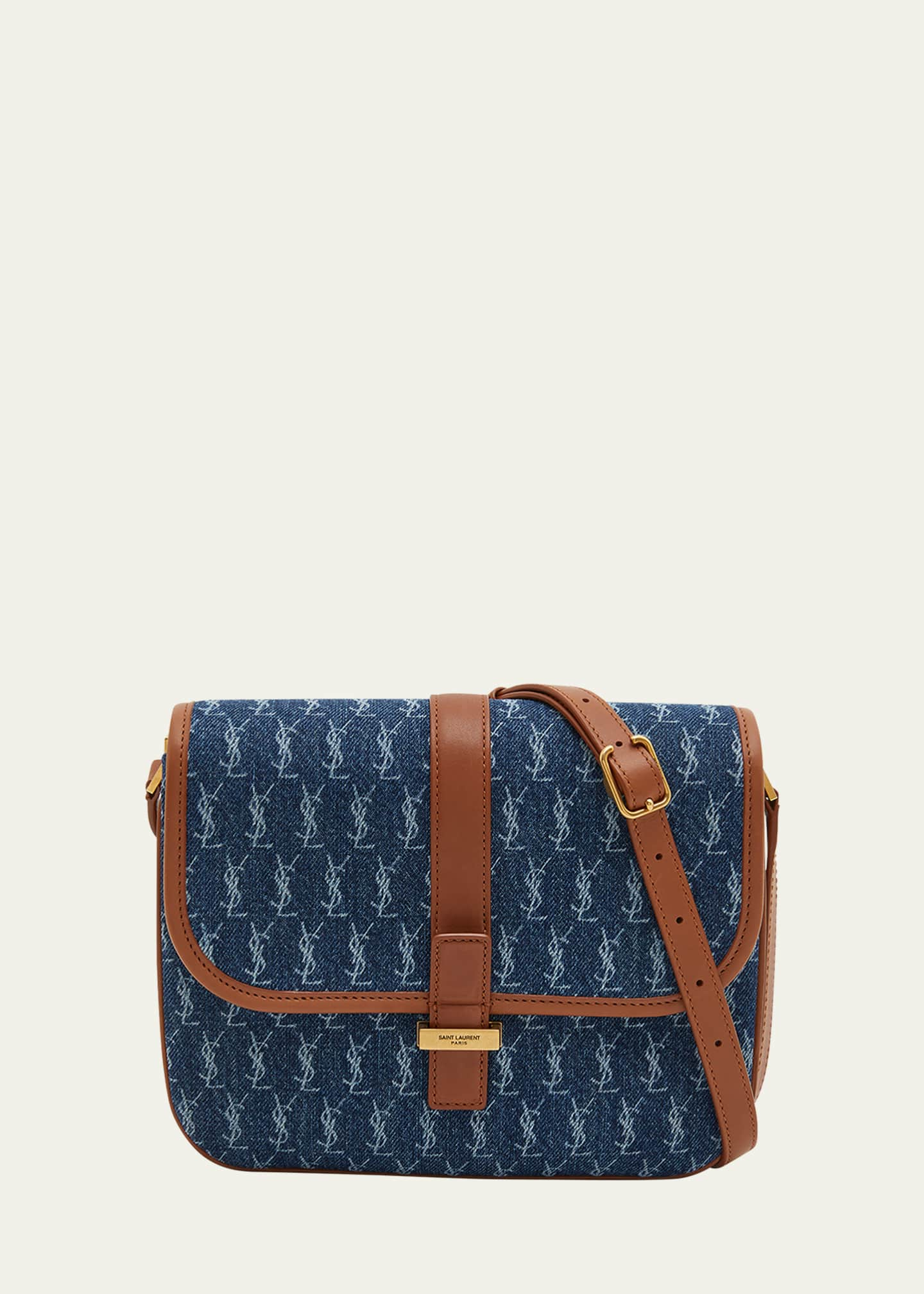 Denim Monogram Shoulder Bag