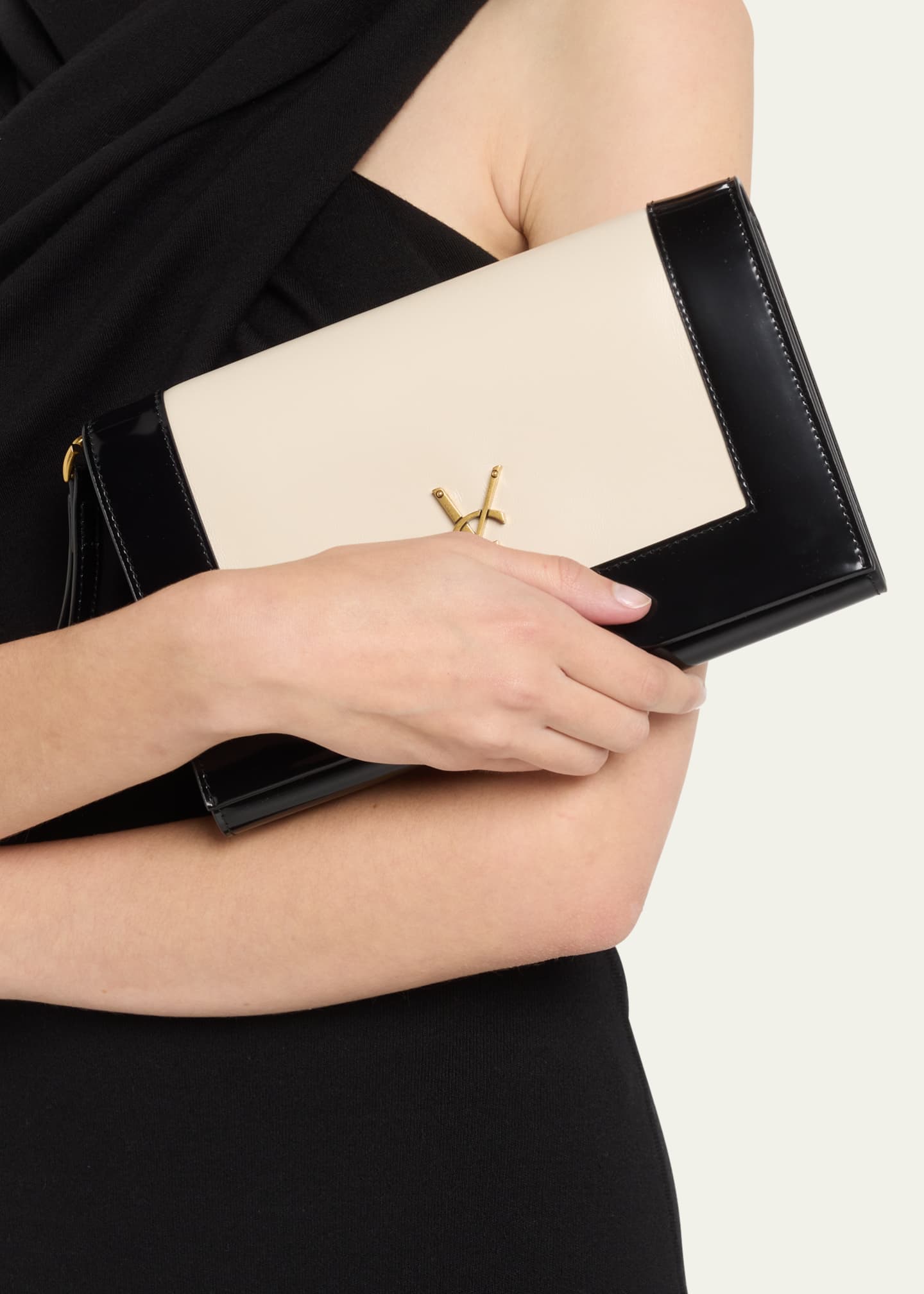 Saint Laurent YSL Flap Top Leather Envelope Wallet - Bergdorf Goodman