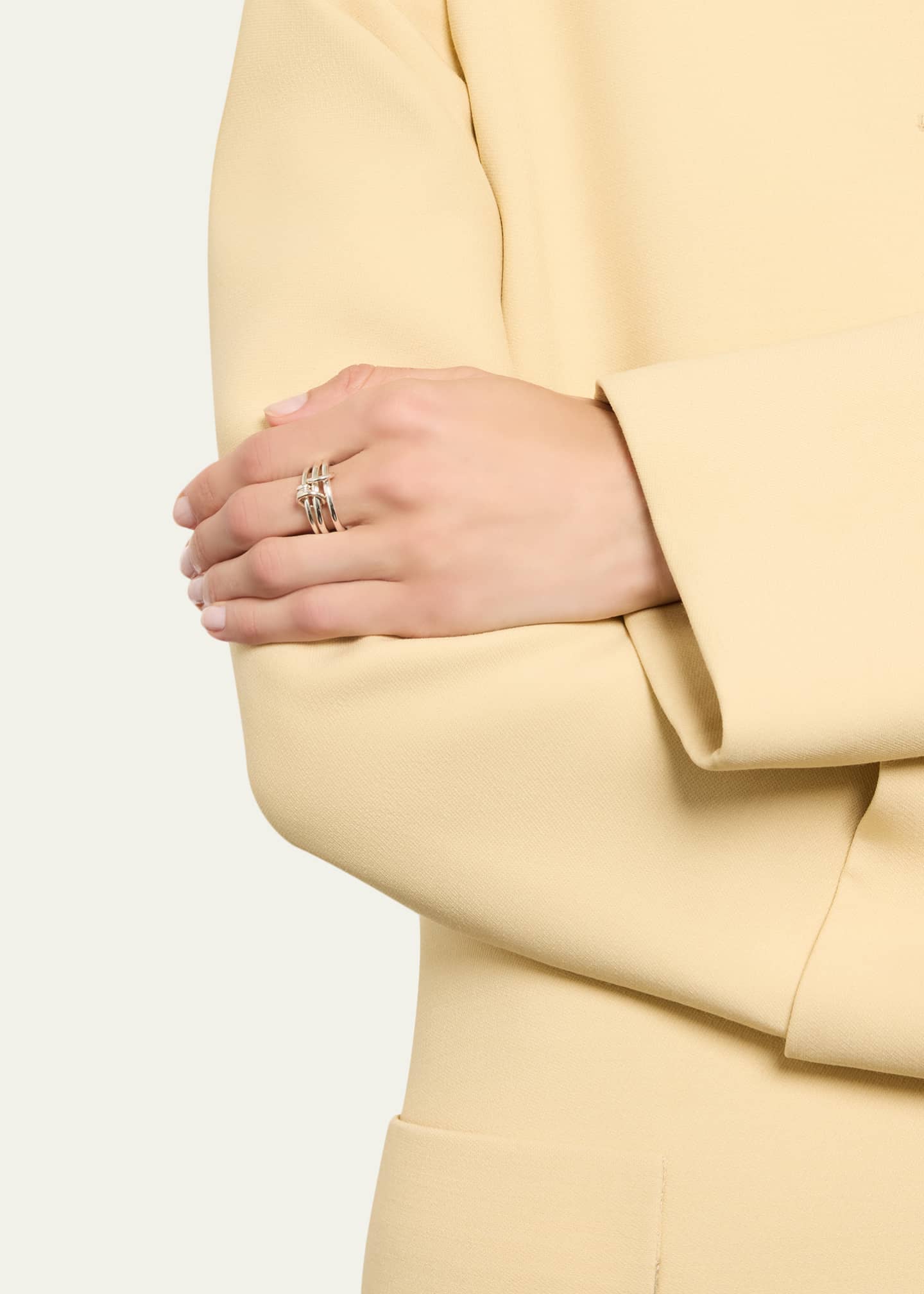 Three Link Ring with Connectors in Sterling Silver