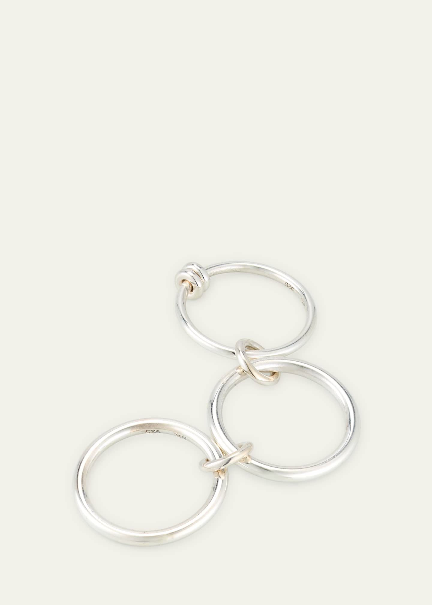 Three Link Ring with Connectors in Sterling Silver