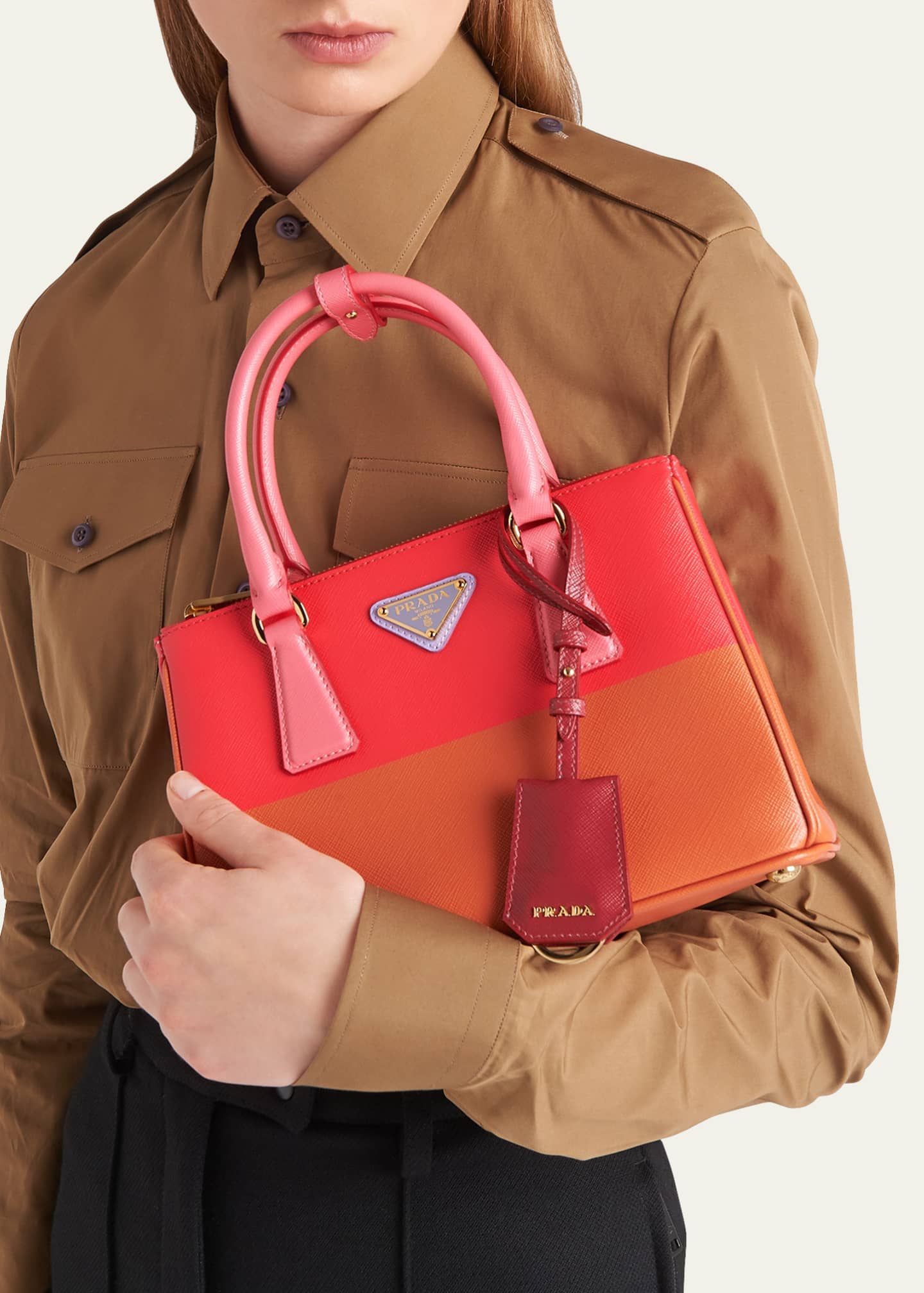 Prada Galleria Small Colorblock Top-Handle Bag Image 2 of 5