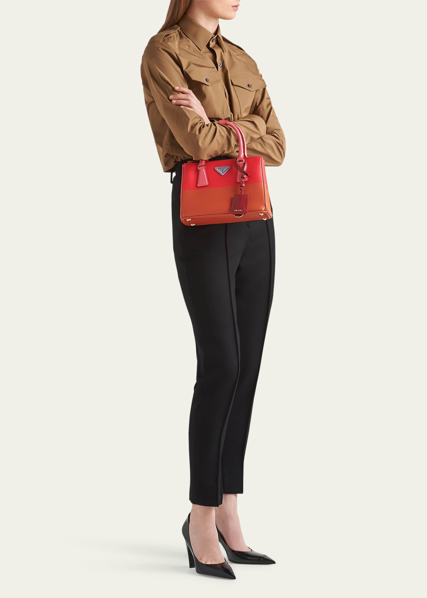 Prada Galleria Small Colorblock Top-Handle Bag Image 5 of 5