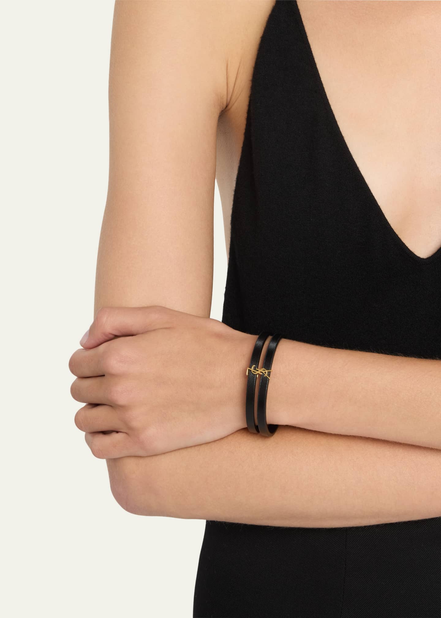Saint laurent bracelet leather outlet