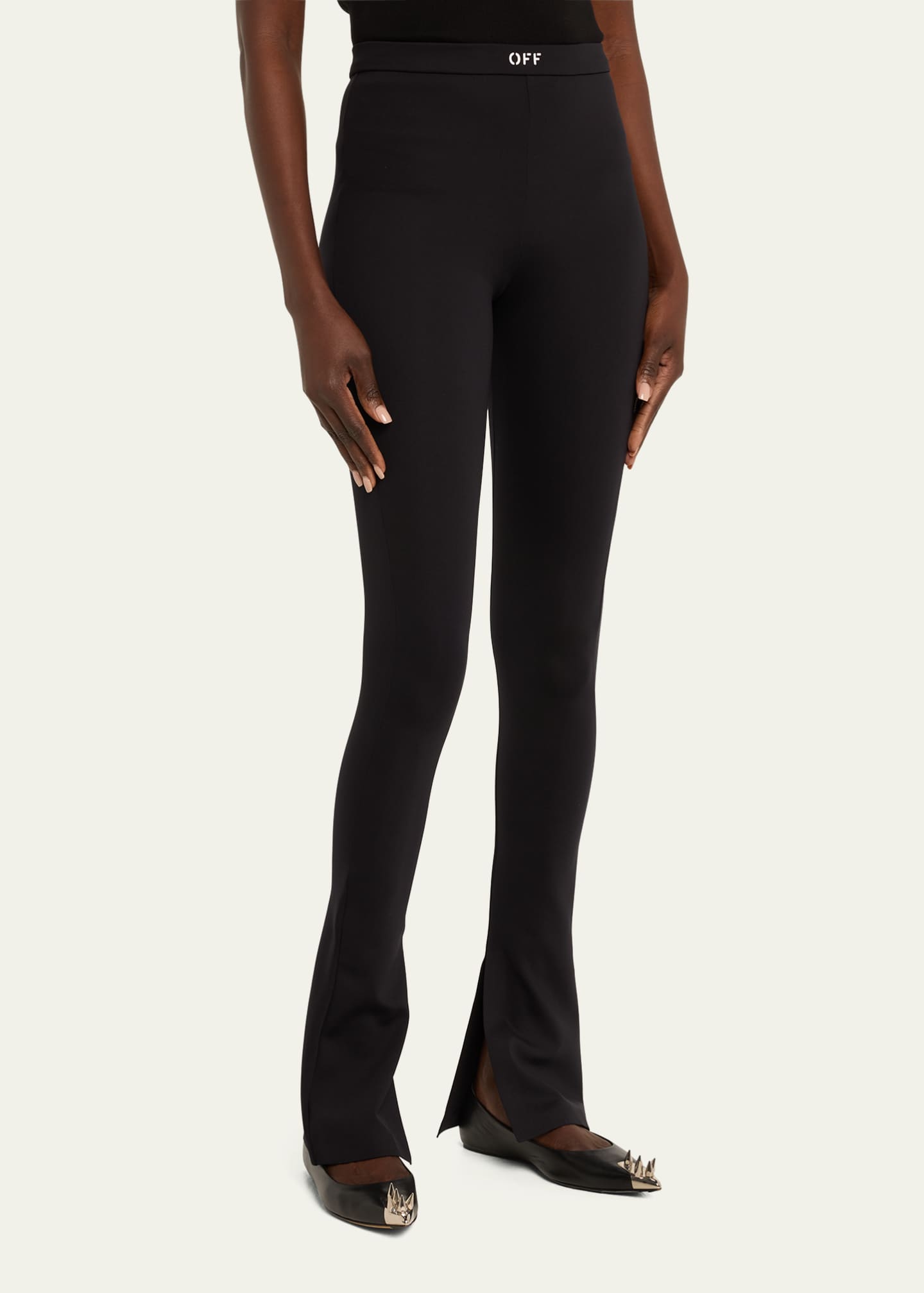 Off-White zip-front side-slit Leggings - Farfetch