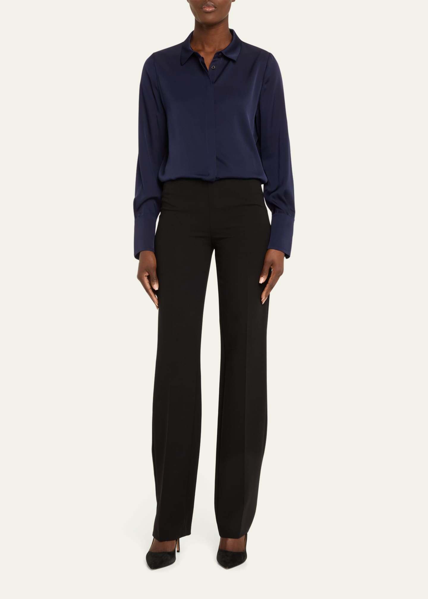 Larissa Split-Cuff Button-Down Blouse - Thumbnail 2
