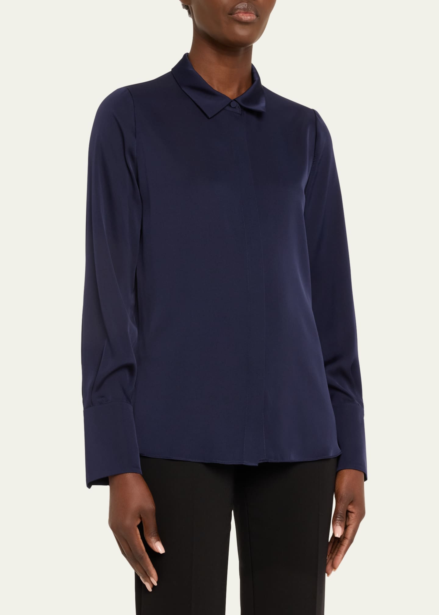 Larissa Split-Cuff Button-Down Blouse - Thumbnail 4