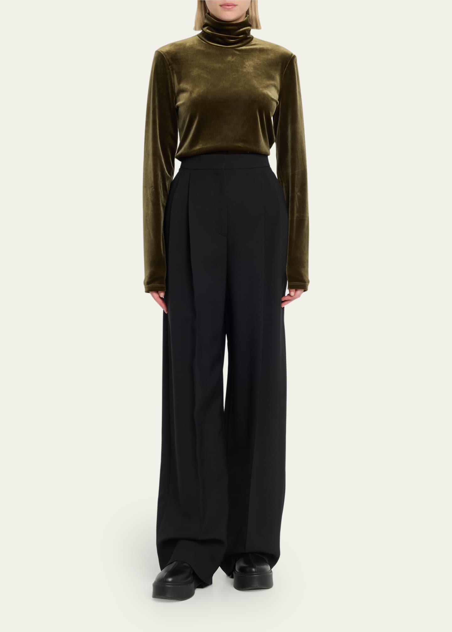 White 2025 velvet turtleneck