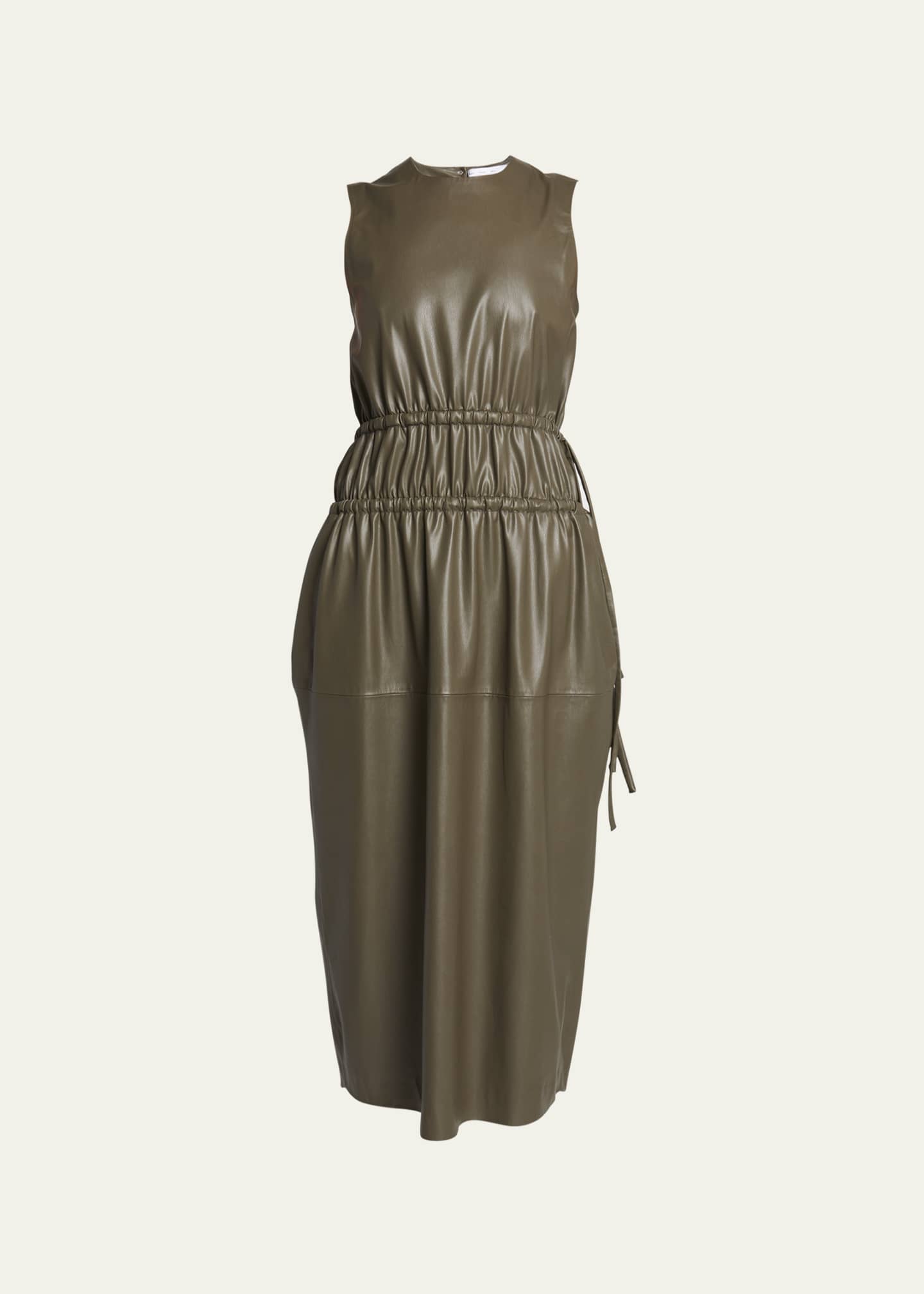 Proenza Schouler White Label Faux Leather A Line Midi Tank Dress