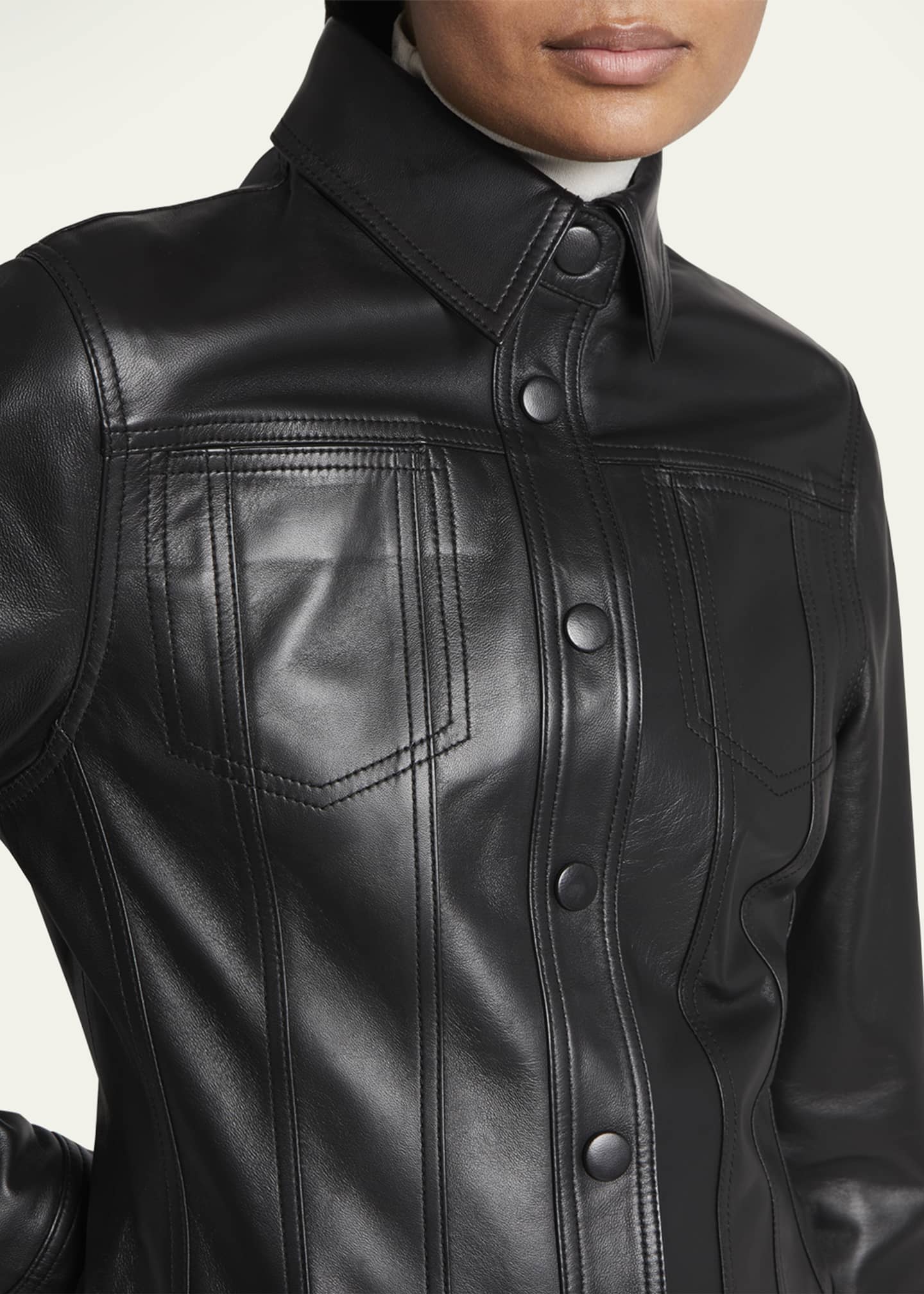 Proenza Schouler White Label Fitted FauxLeather Jacket Bergdorf Goodman