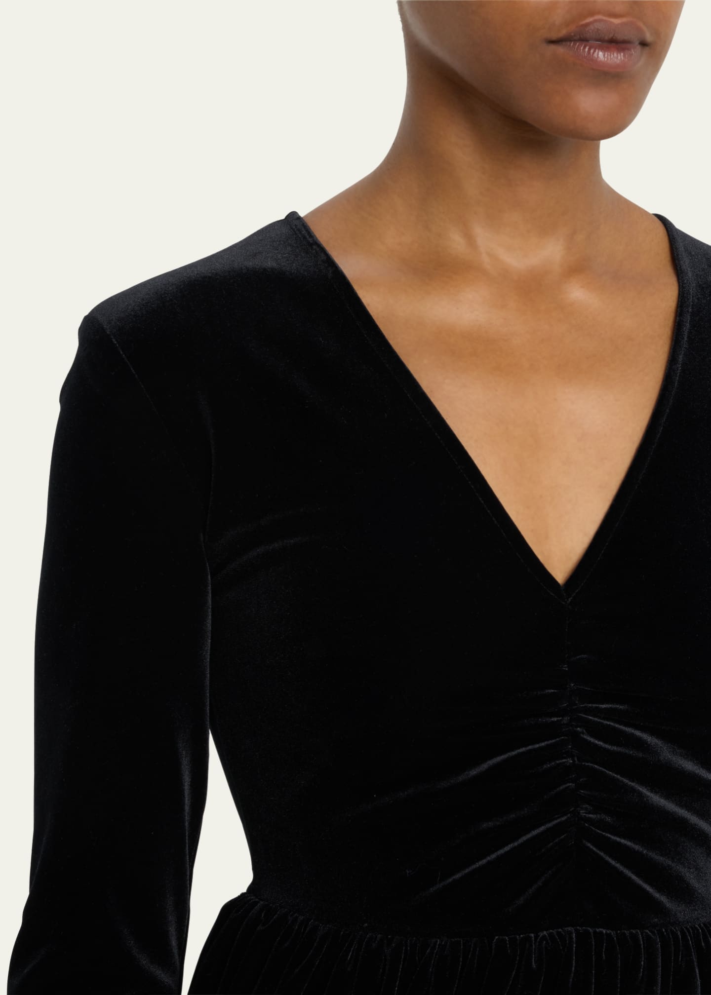 Ganni black velvet online dress