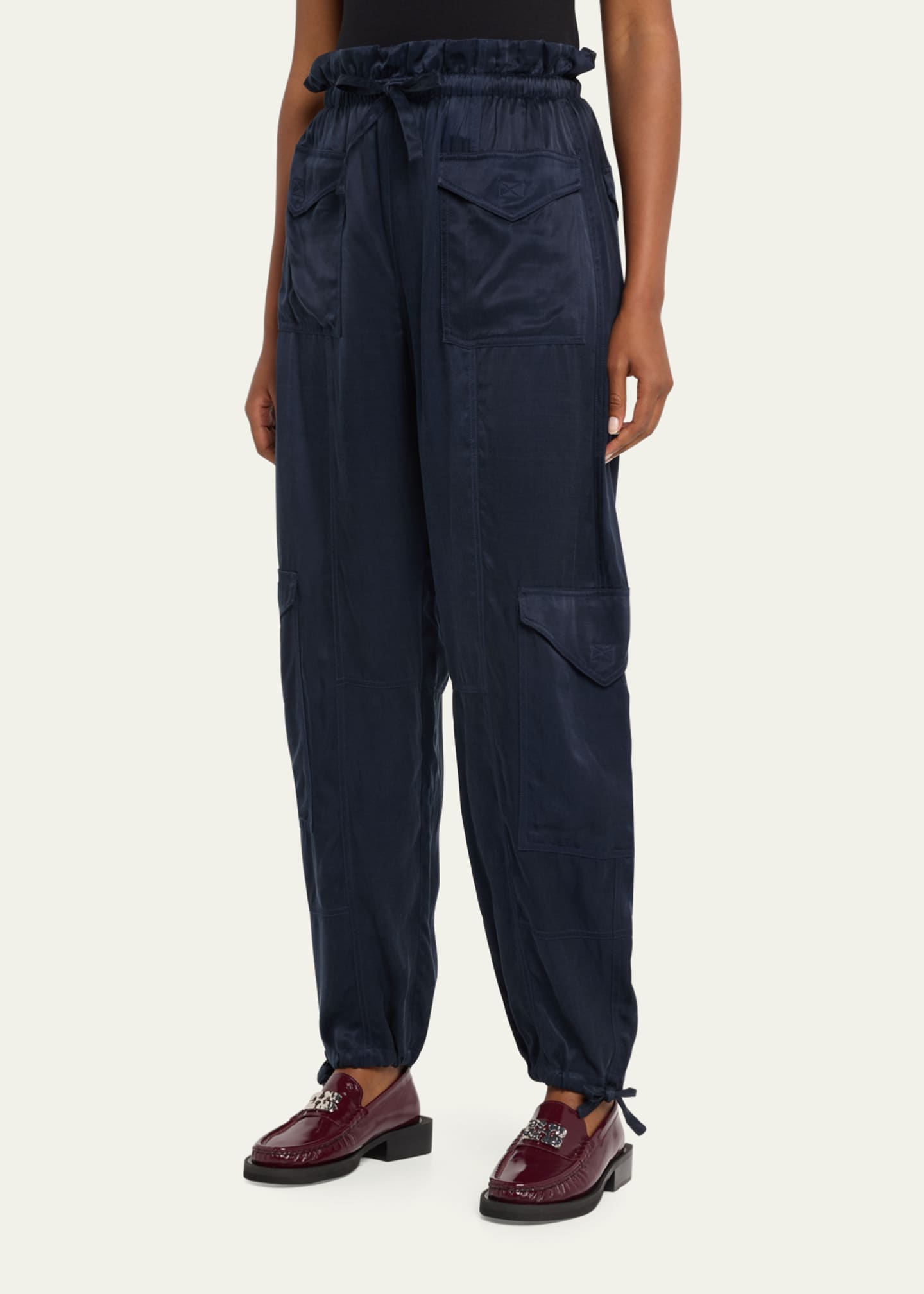Ganni RED TWILL SUITING PANTS