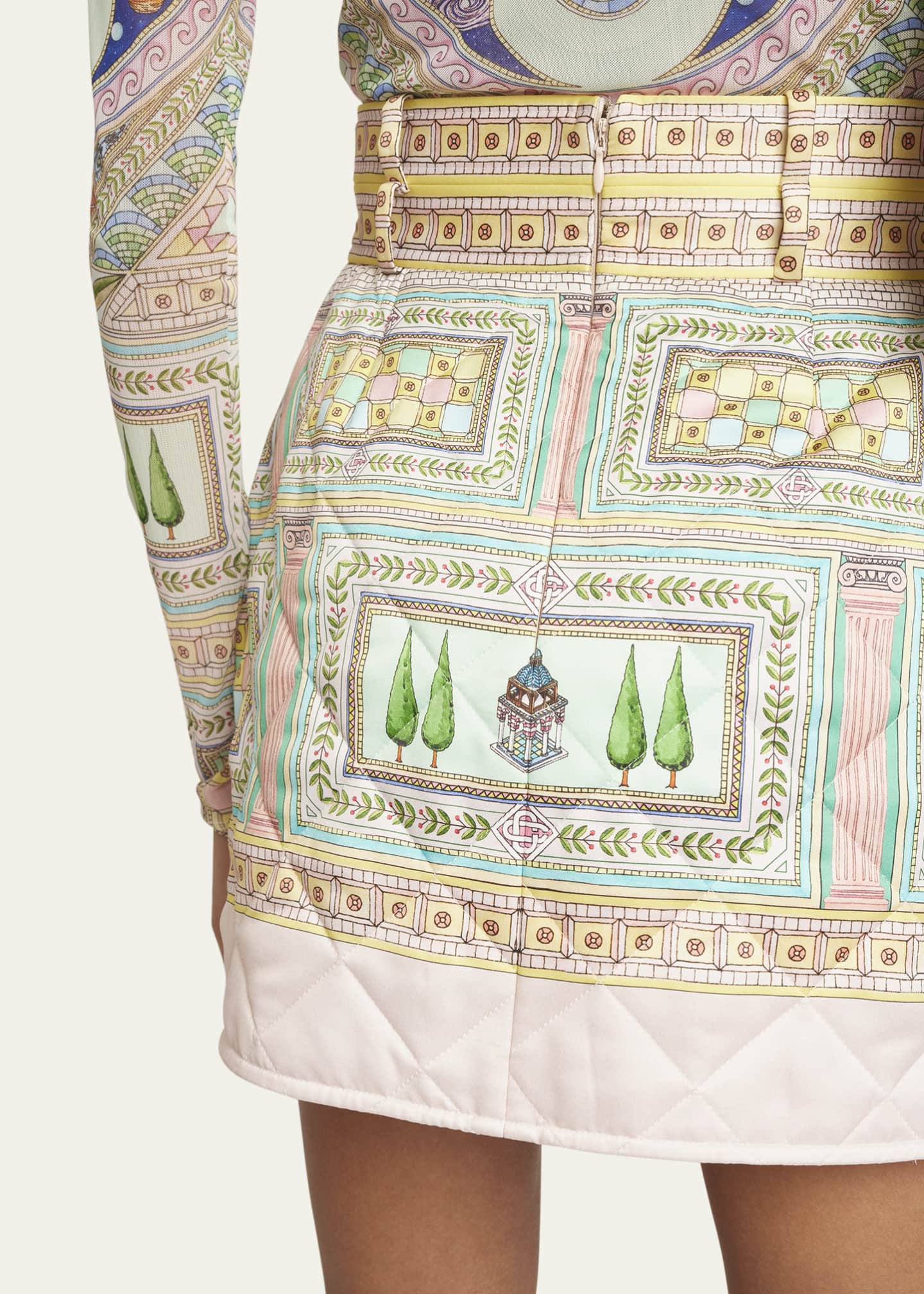 Casablanca White Cotton Mini Skirt