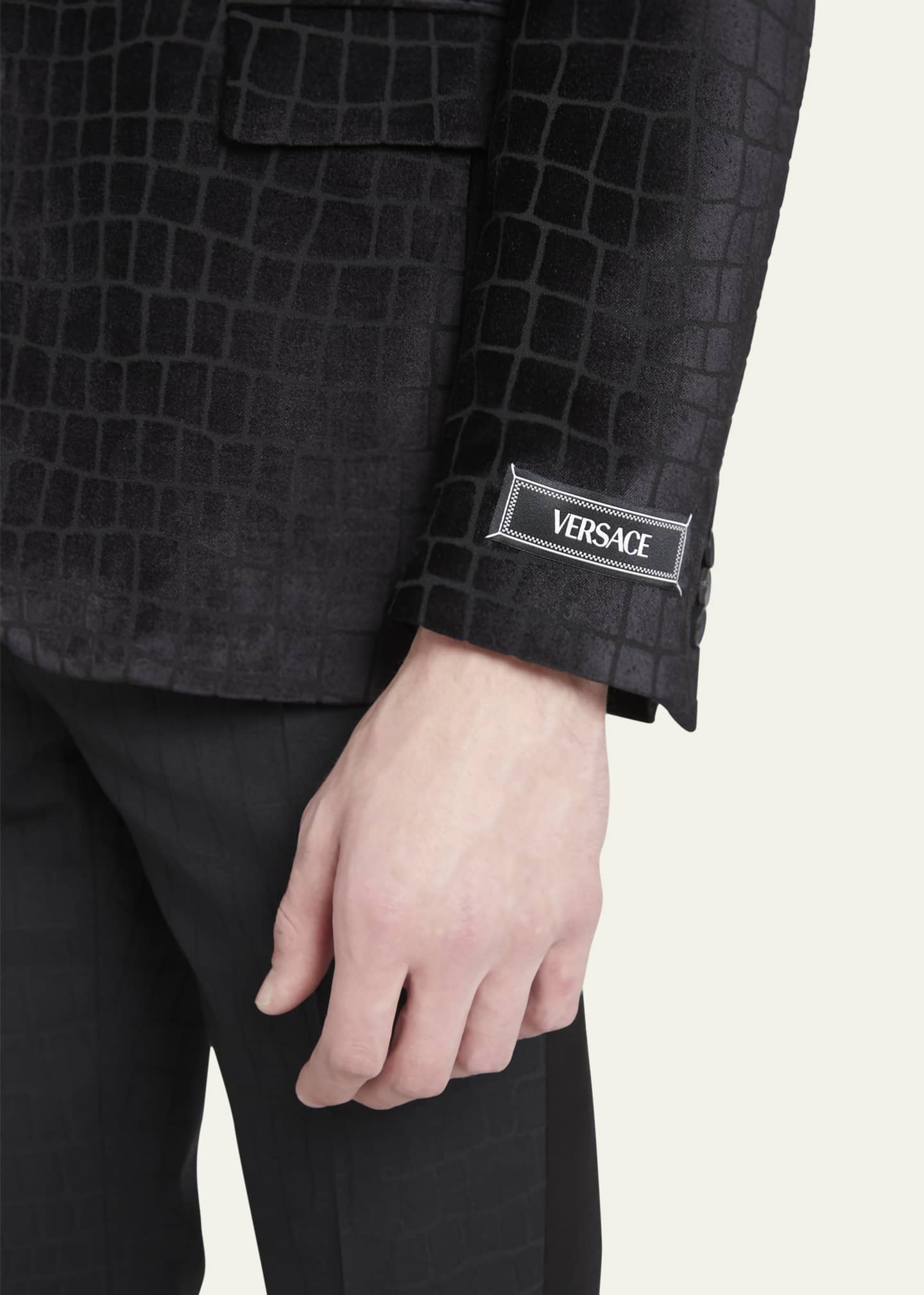 Versace black jacket sales