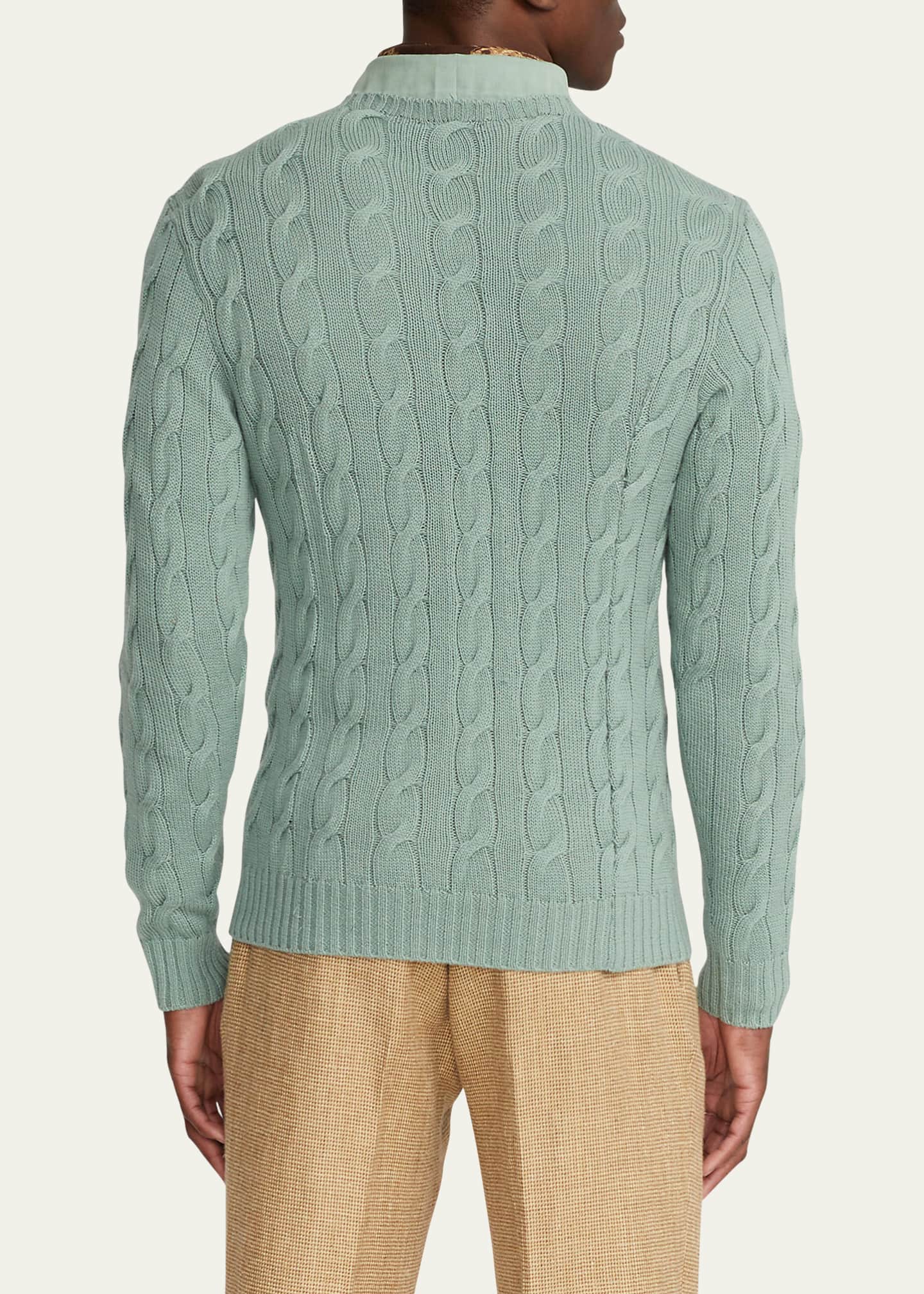 Ralph lauren men's cashmere cable knit sweater hotsell