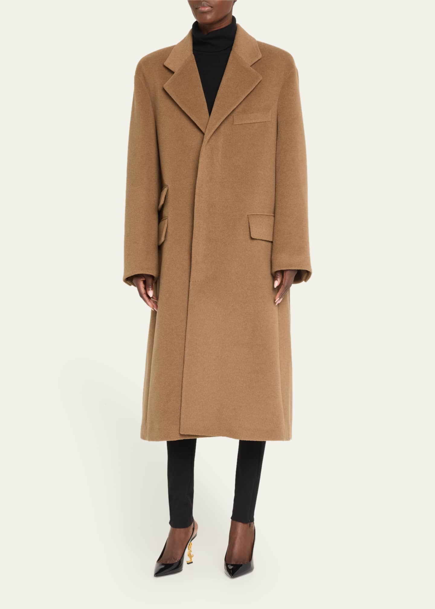 Saint laurent camel sales coat