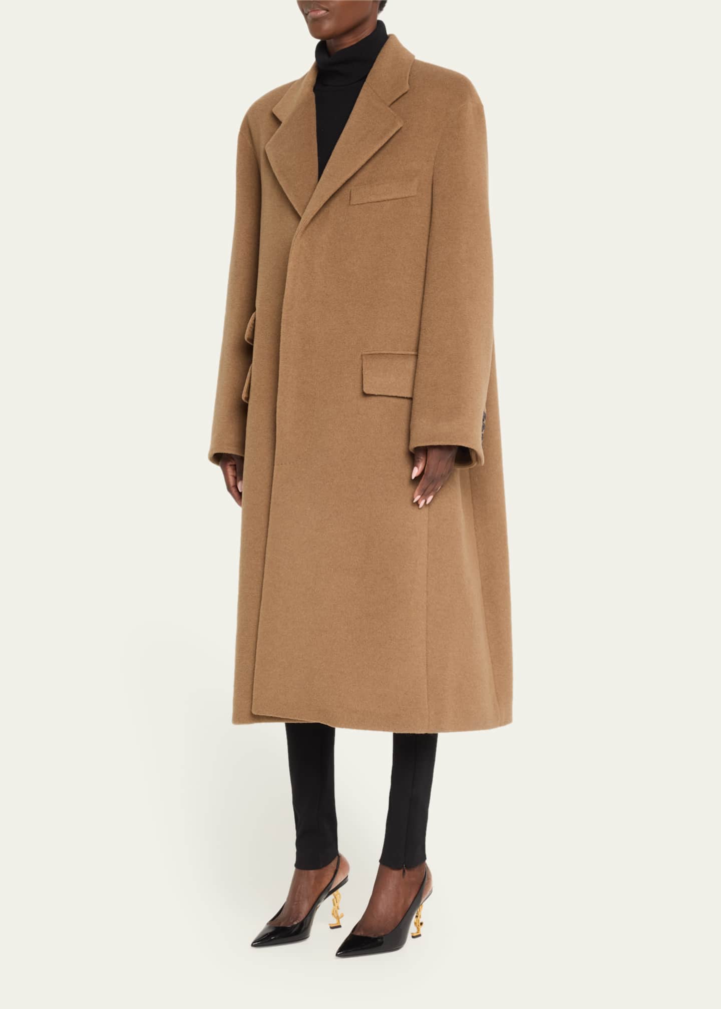 Saint Laurent Wool Blend Overcoat Bergdorf Goodman