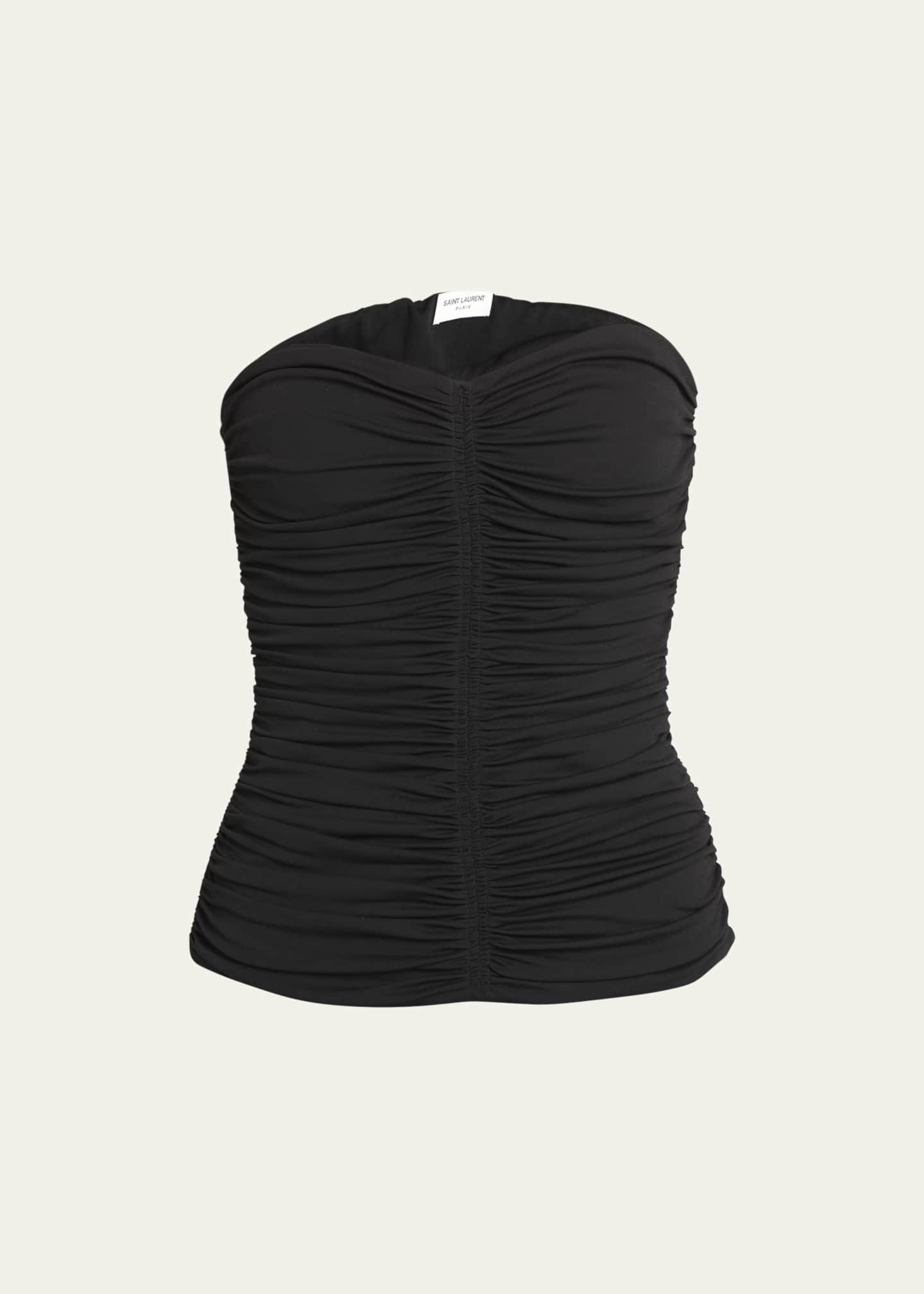 Saint Laurent Ruched Strapless Tube Top Image 1 of 5