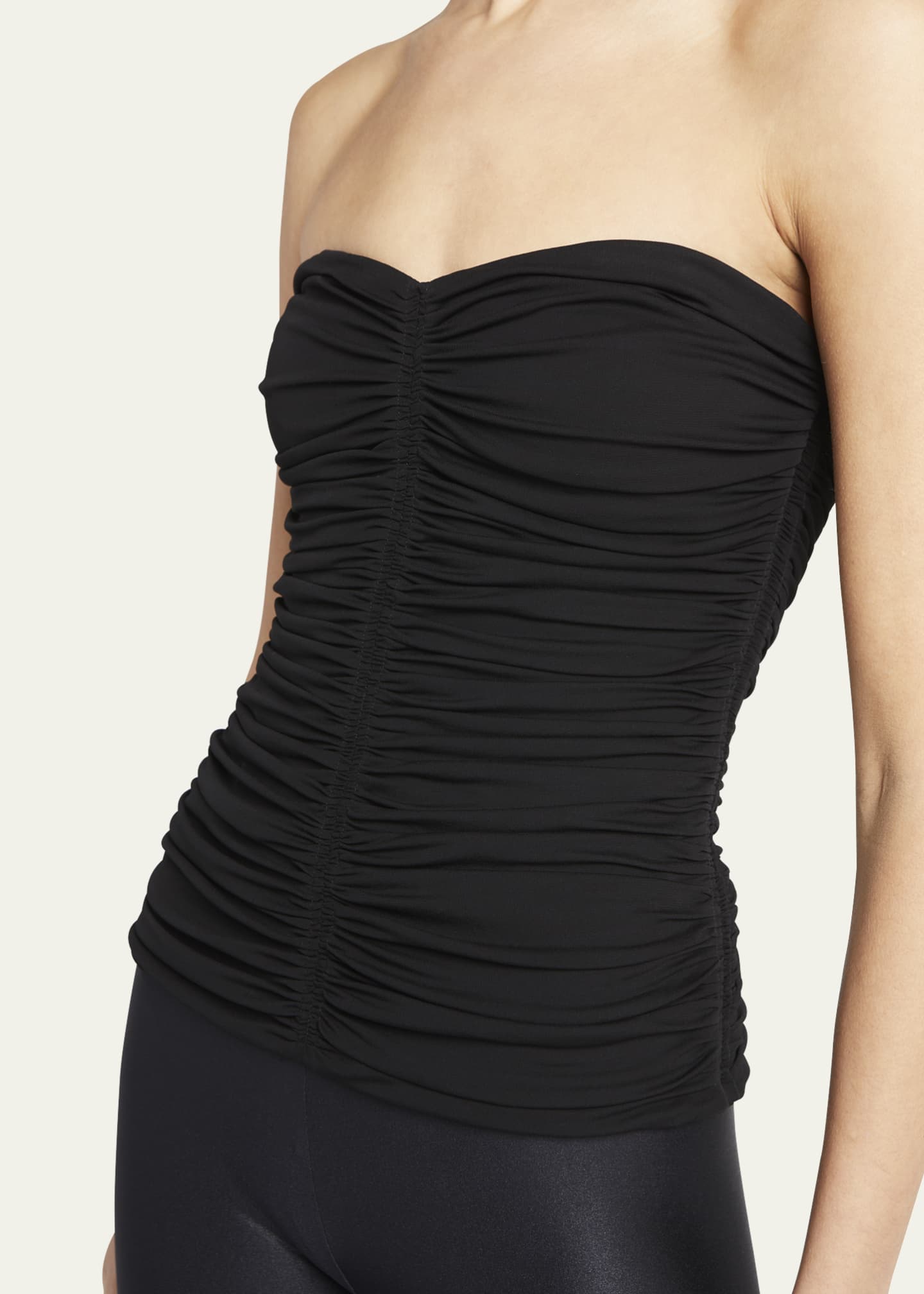 Saint Laurent Ruched Strapless Tube Top Image 5 of 5