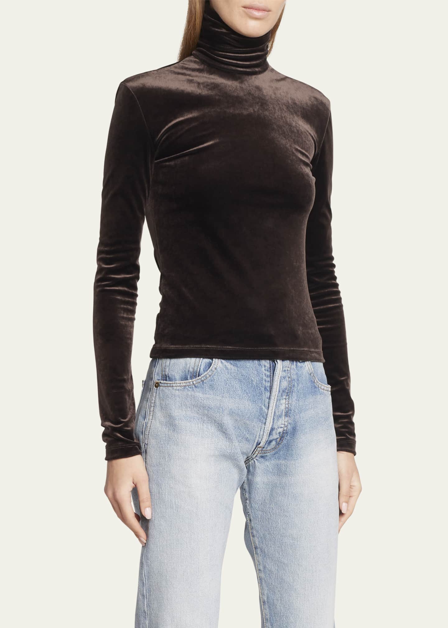 Saint Laurent Velvet Turtleneck Top