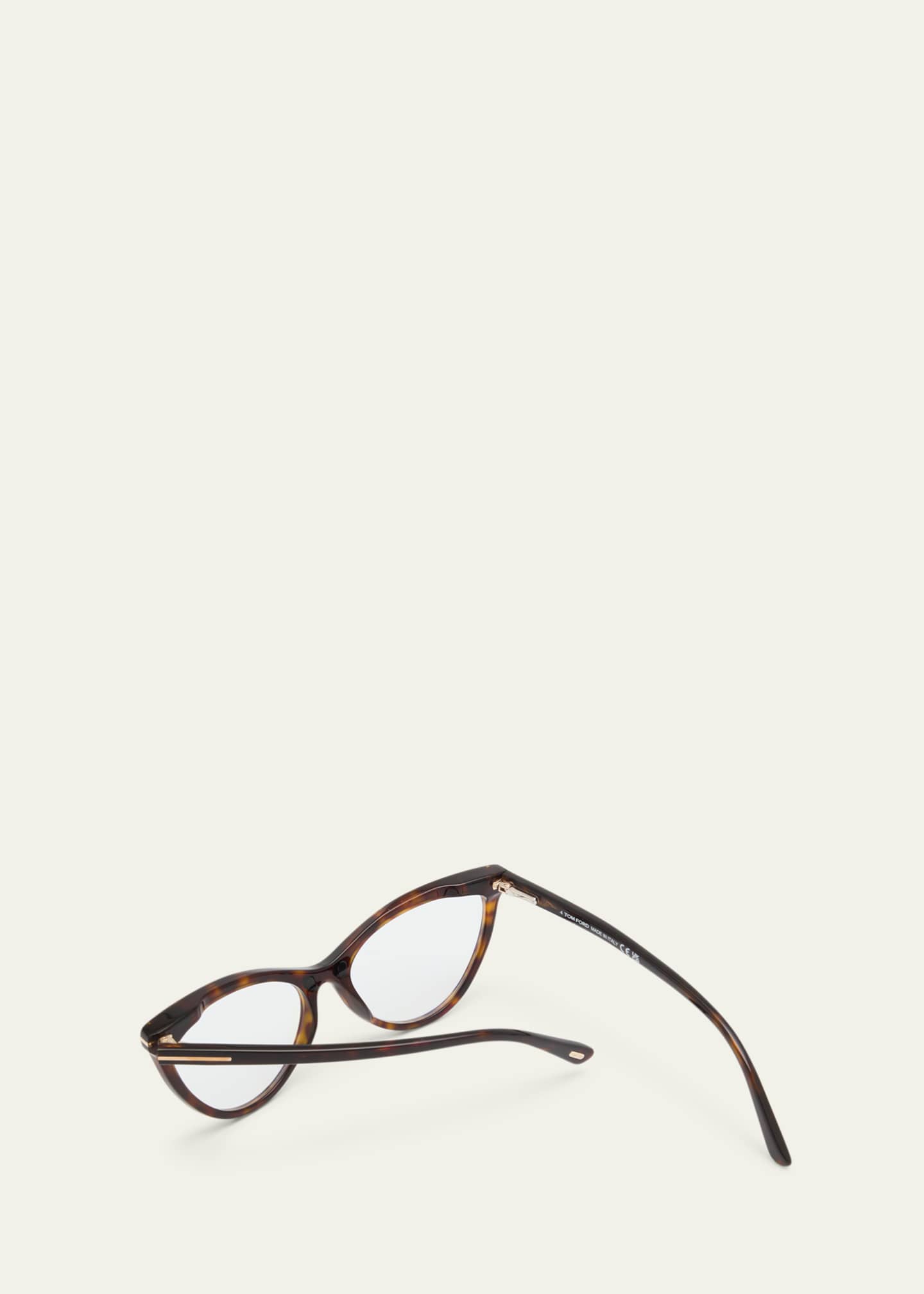 TOM FORD Blue Blocking Acetate & Plastic Cat-Eye Glasses with Clip-On Sun Lenses Image 3 of 5