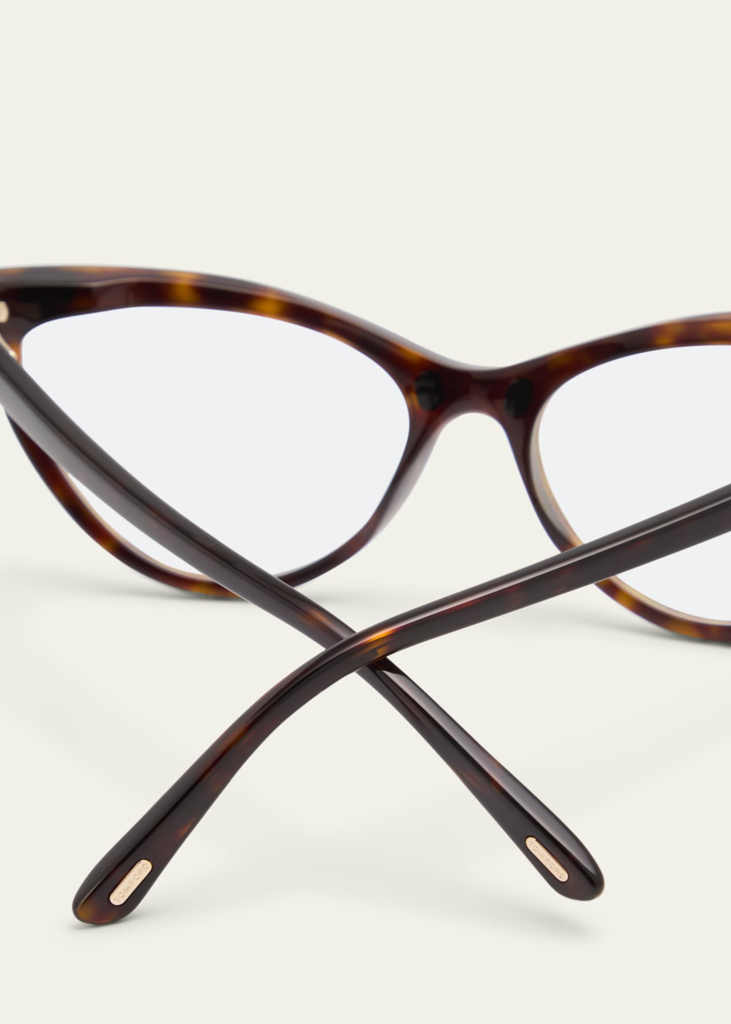 TOM FORD Blue Blocking Acetate & Plastic Cat-Eye Glasses with Clip-On Sun Lenses Image 5 of 5