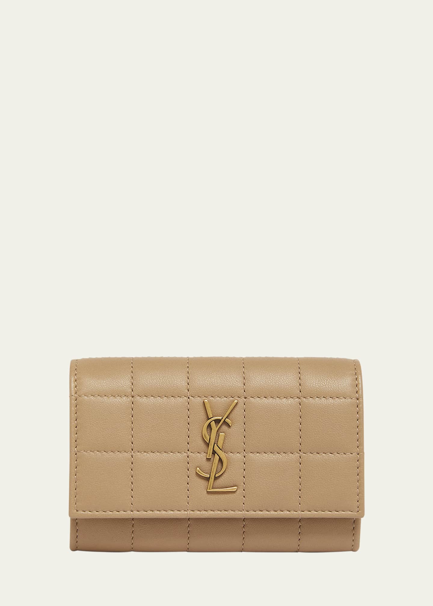 Ysl card holder beige 2025