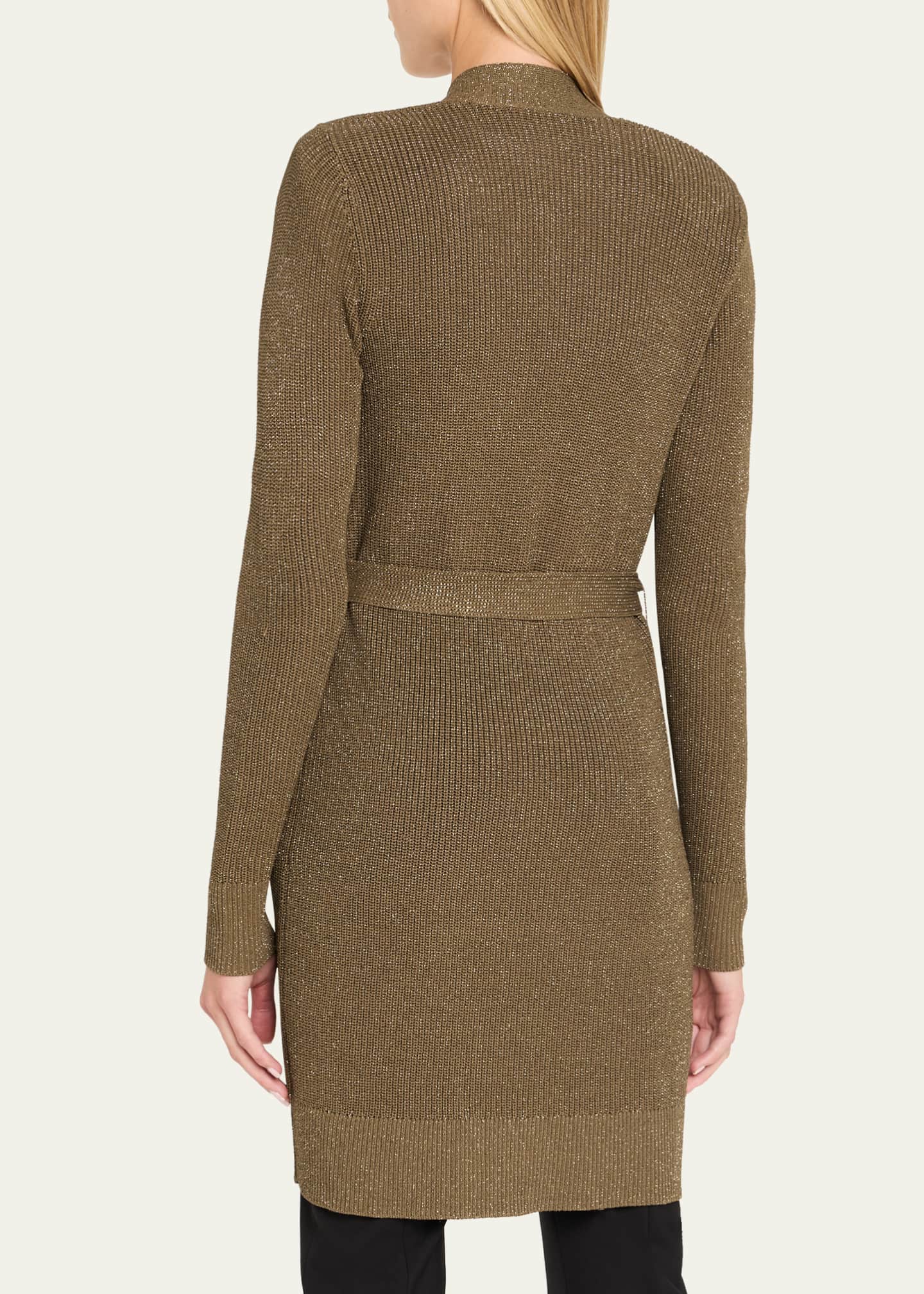 L'Agence Noe Double-Breasted Metallic-Knit Cardigan - Bergdorf Goodman