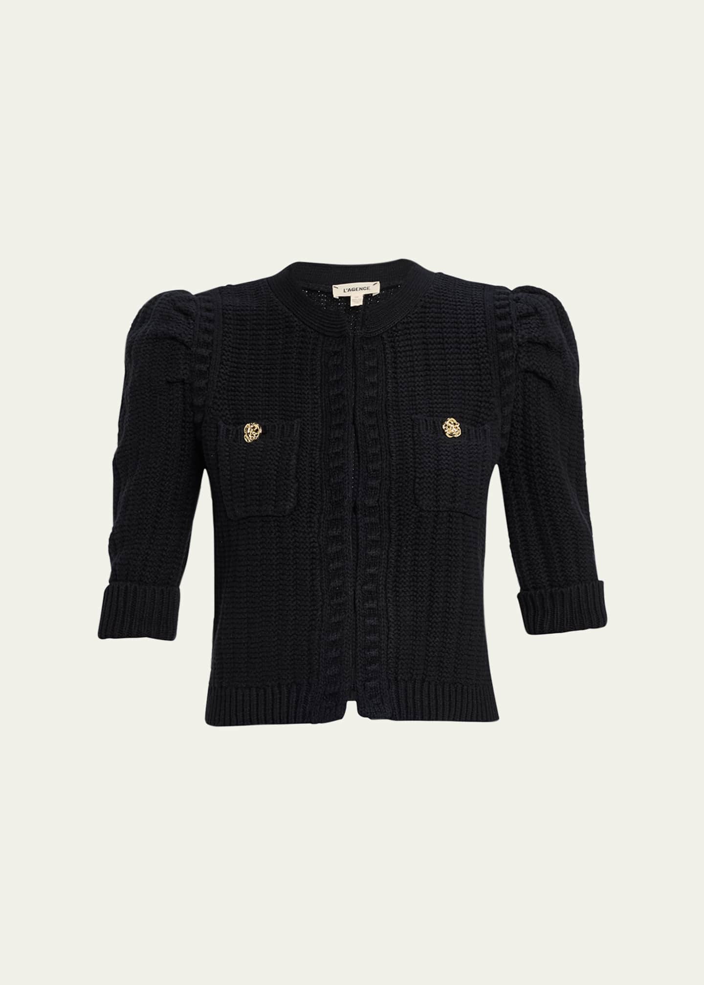 L'Agence Delilah Cropped Textured Cardigan Image 1 of 5