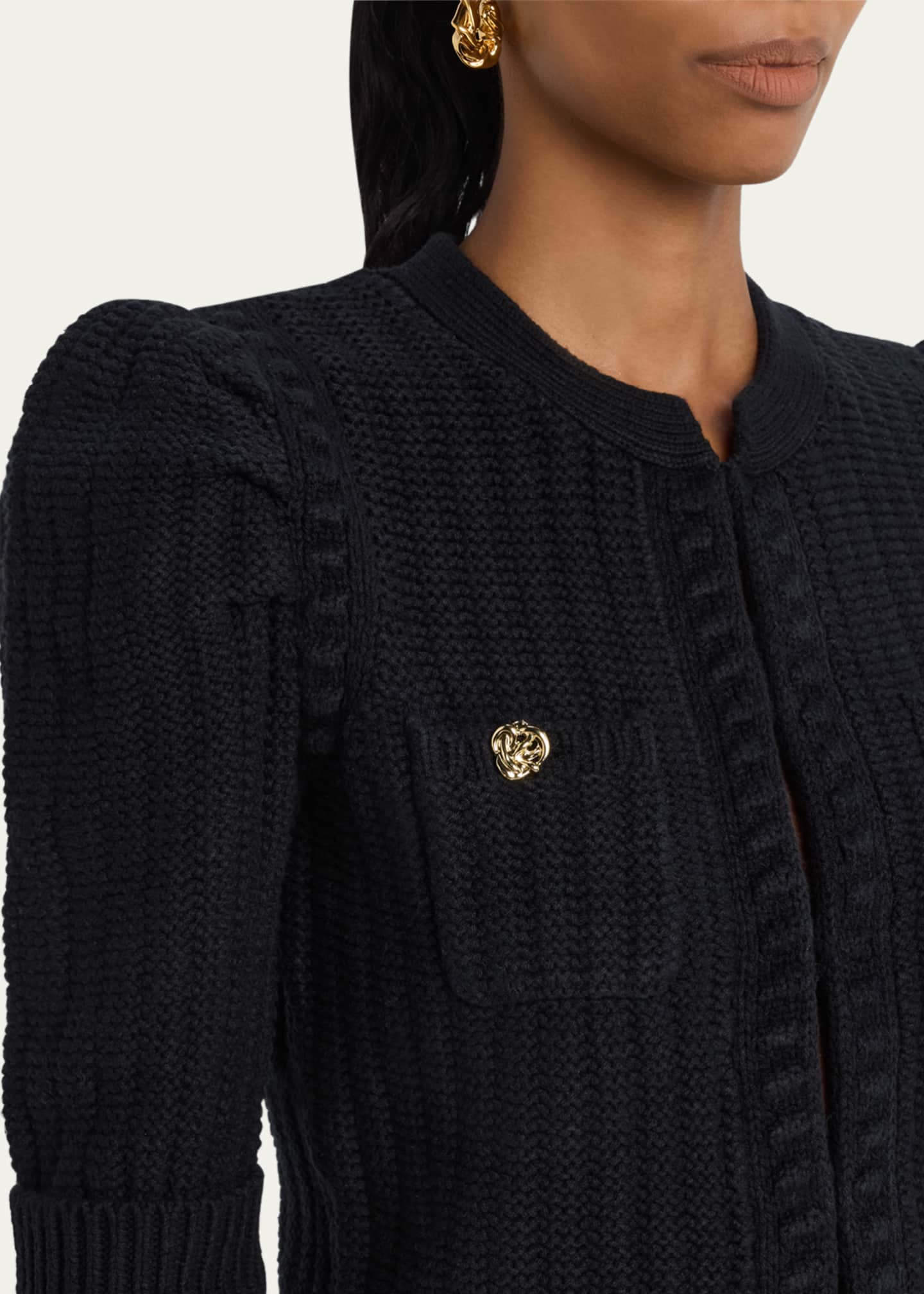 L'Agence Delilah Cropped Textured Cardigan Image 5 of 5
