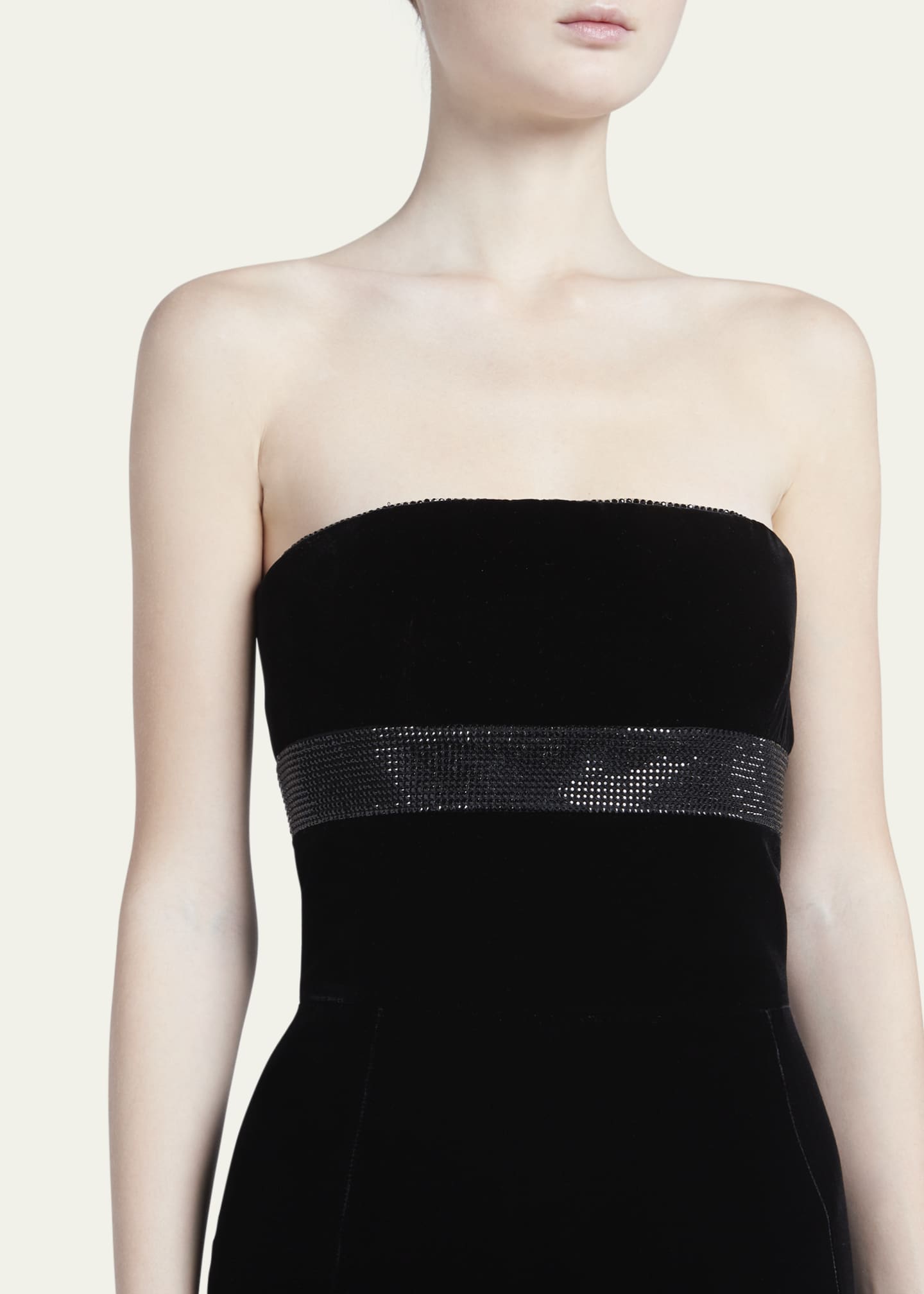 Giorgio Armani Strapless Strass Embellished Velvet Trumpet Gown Image 5 of 5