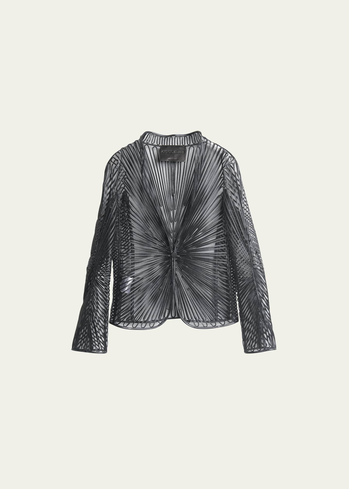 White leather 2025 embroidered jacket