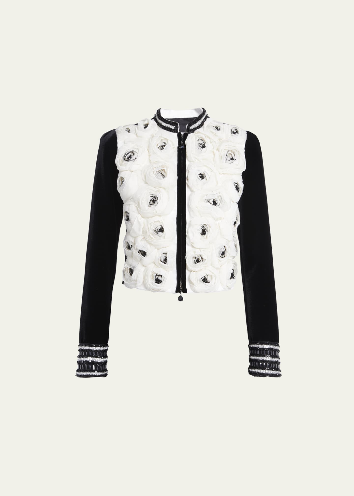 Giorgio Armani Silk Rose Embroidered Velvet Jacket Bergdorf Goodman