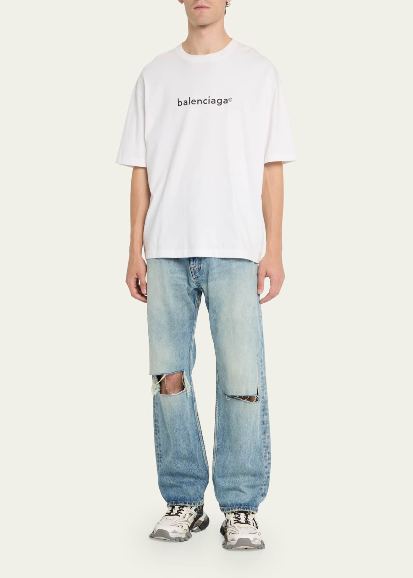Mens jeans 2024 knee rips