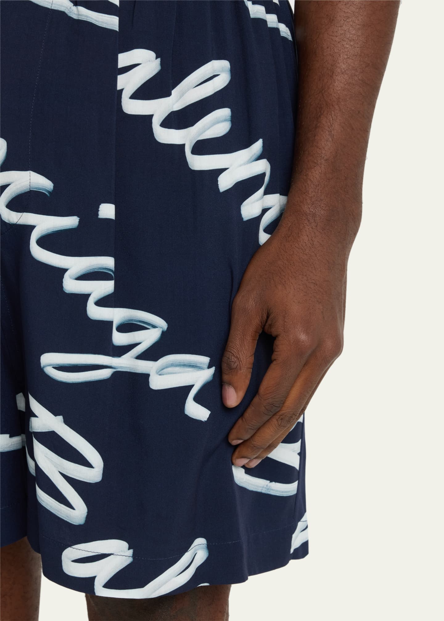 Balenciaga Men's Scribble-Print Pull-On Shorts
