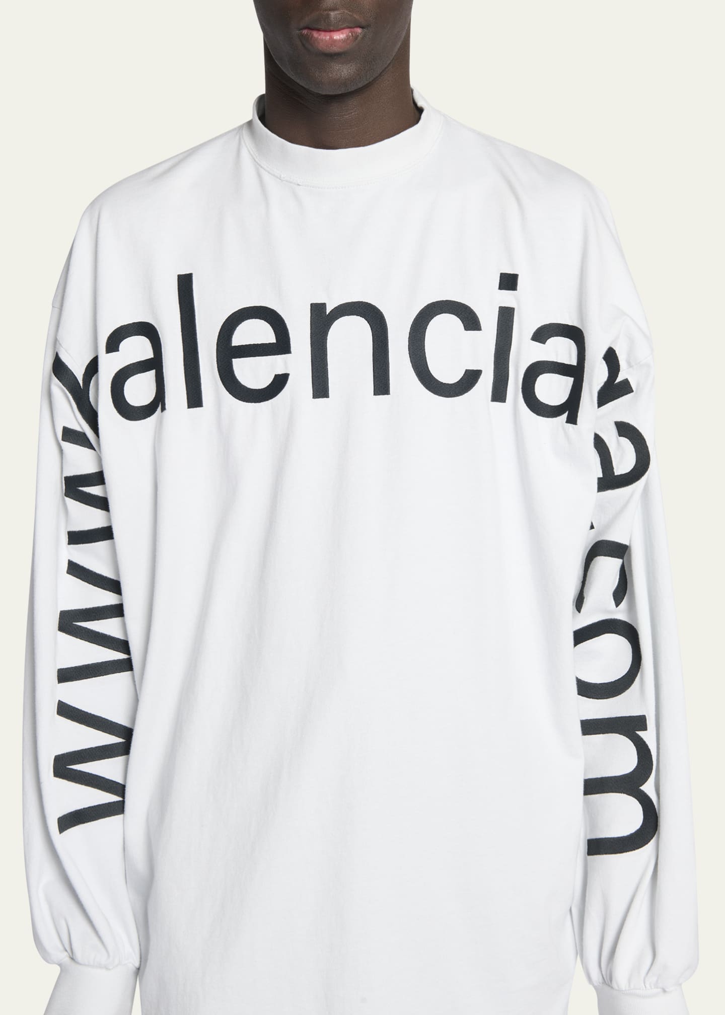 Balenciaga Men's Logo Print Oversized Shirt